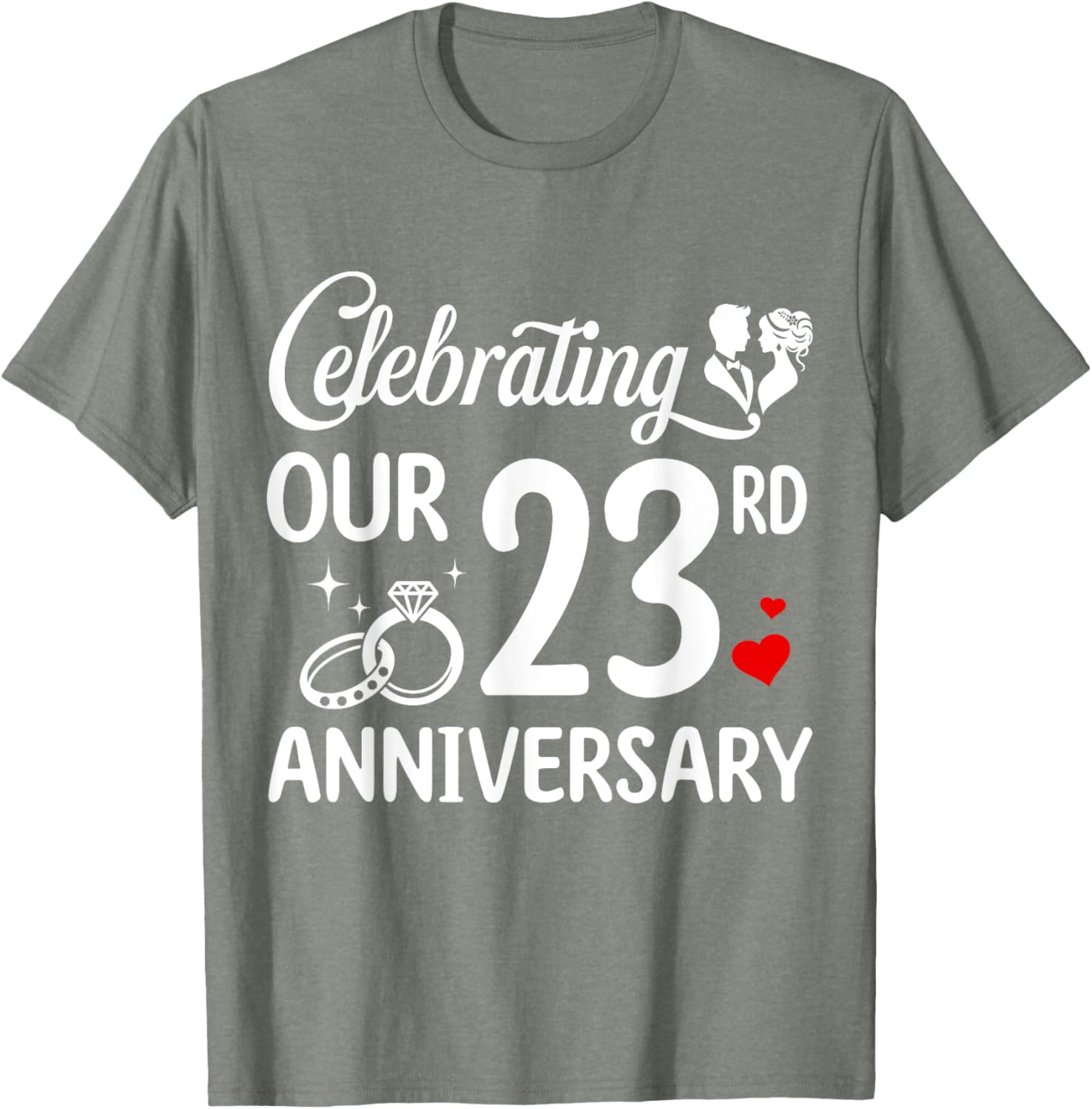 23rd Wedding Anniversary T-Shirt for Him and Her, Celebrate 23 Years of Love - 7