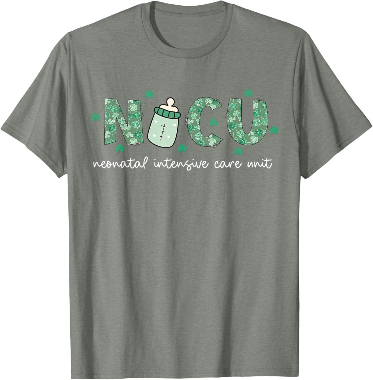 Retro Shamrock NICU Nurse St Patrick's Day T-Shirt for Celebration - 2