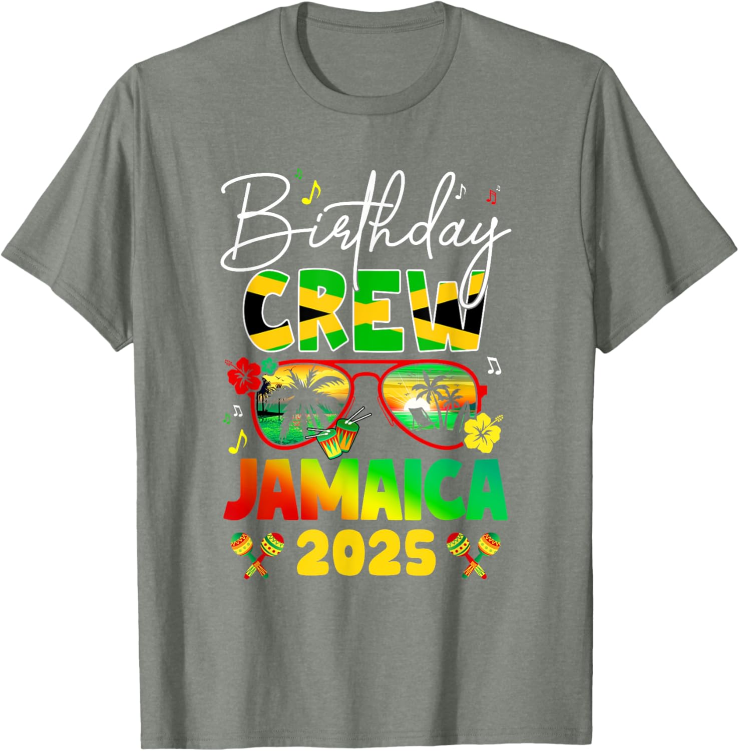 Birthday Crew Jamaica 2025 Birthday Girl Matching T-Shirt for Fun Parties - 1