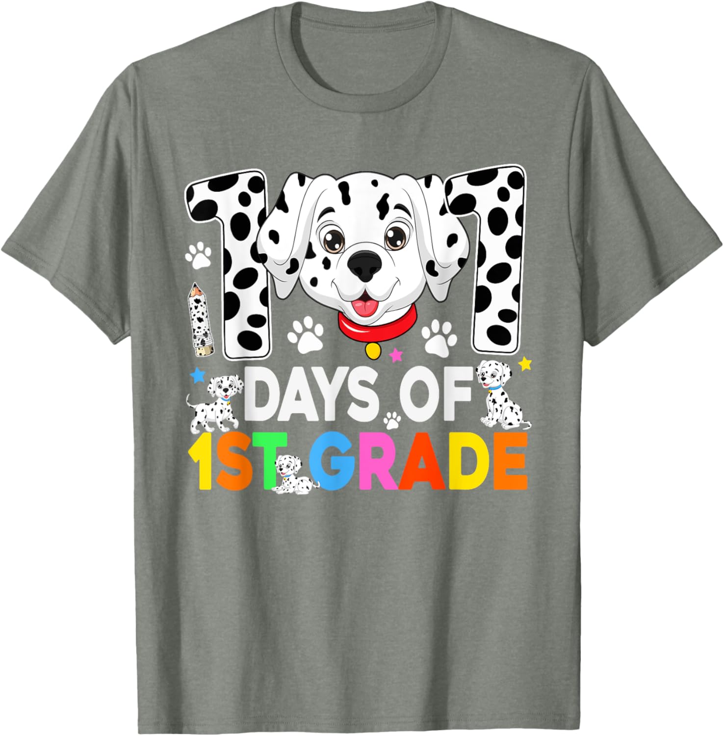 100 Days of School Dalmatian Dog T-Shirt for Kids 3rd Grade Fun Fashion - 18
