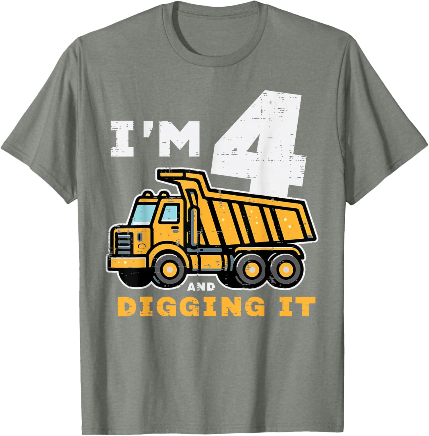 Cute 4th Birthday Dump Truck T-Shirt for Kids - Digging It Design - 28