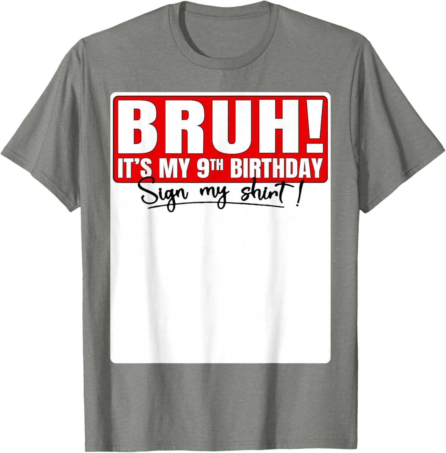 Funny Bruh It's My 9th Birthday T-Shirt for Kids Turning 9 Years Old - 24