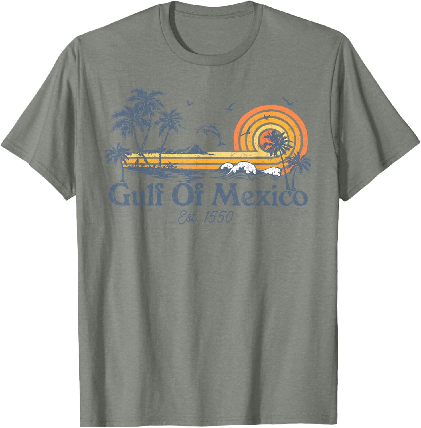 Gulf of Mexico Est 1550 Retro Vintage Beach T-Shirt for Beach Lovers - 16