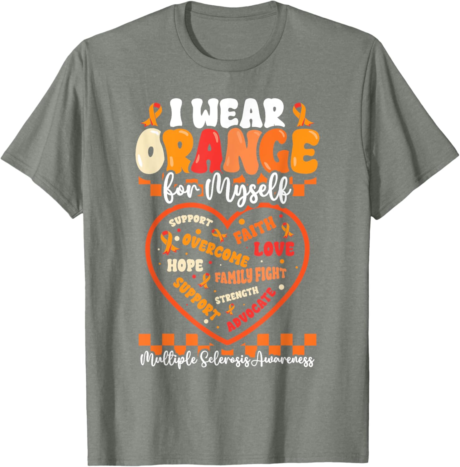Wear Orange Ribbon MS Warrior T-Shirt for Multiple Sclerosis Awareness - 5