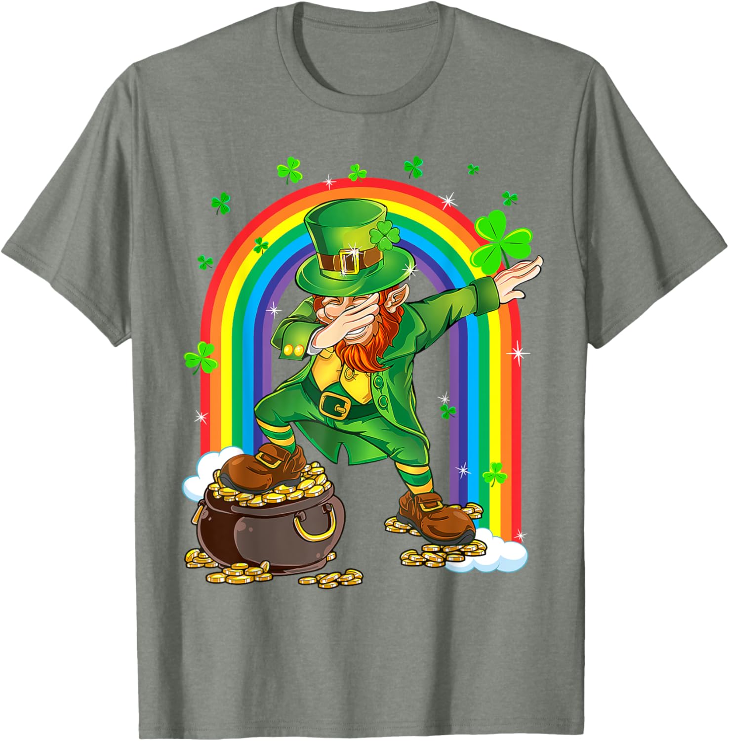 Cool 2025 St Patrick's Day Dabbing Leprechaun T-Shirt for Kids and Adults - 25