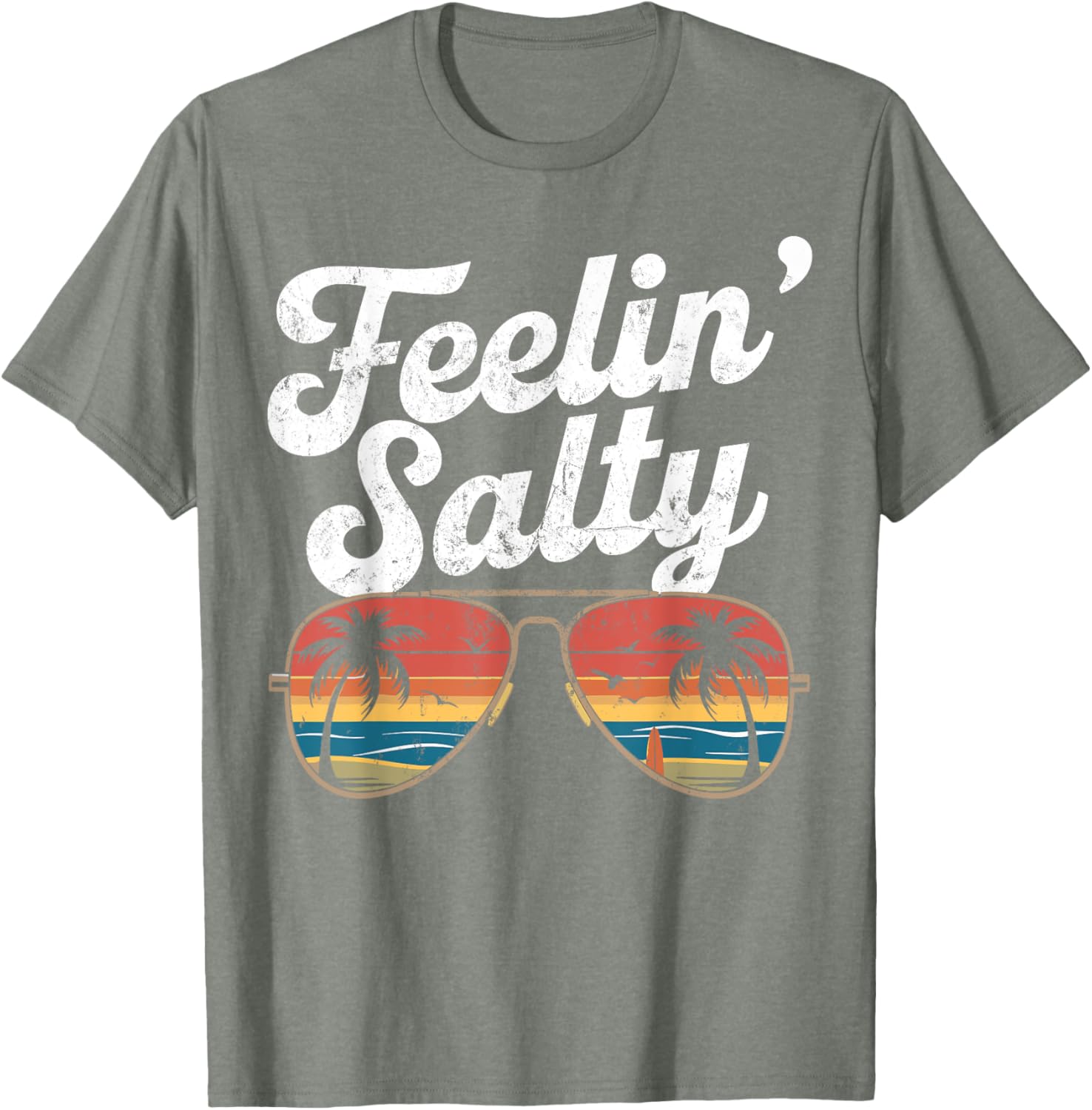 Funny Feelin Salty Vintage 70's Retro Beach Summer Vacation T-Shirt - 10