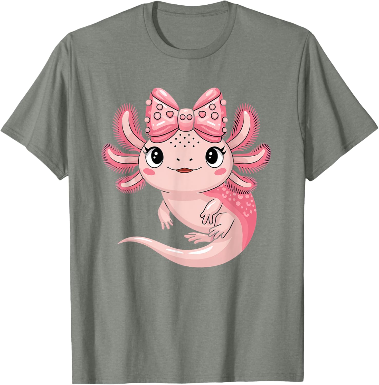 Cute Axolotl Girls Coquette Bow T-Shirt for Axolotl Lovers - 21