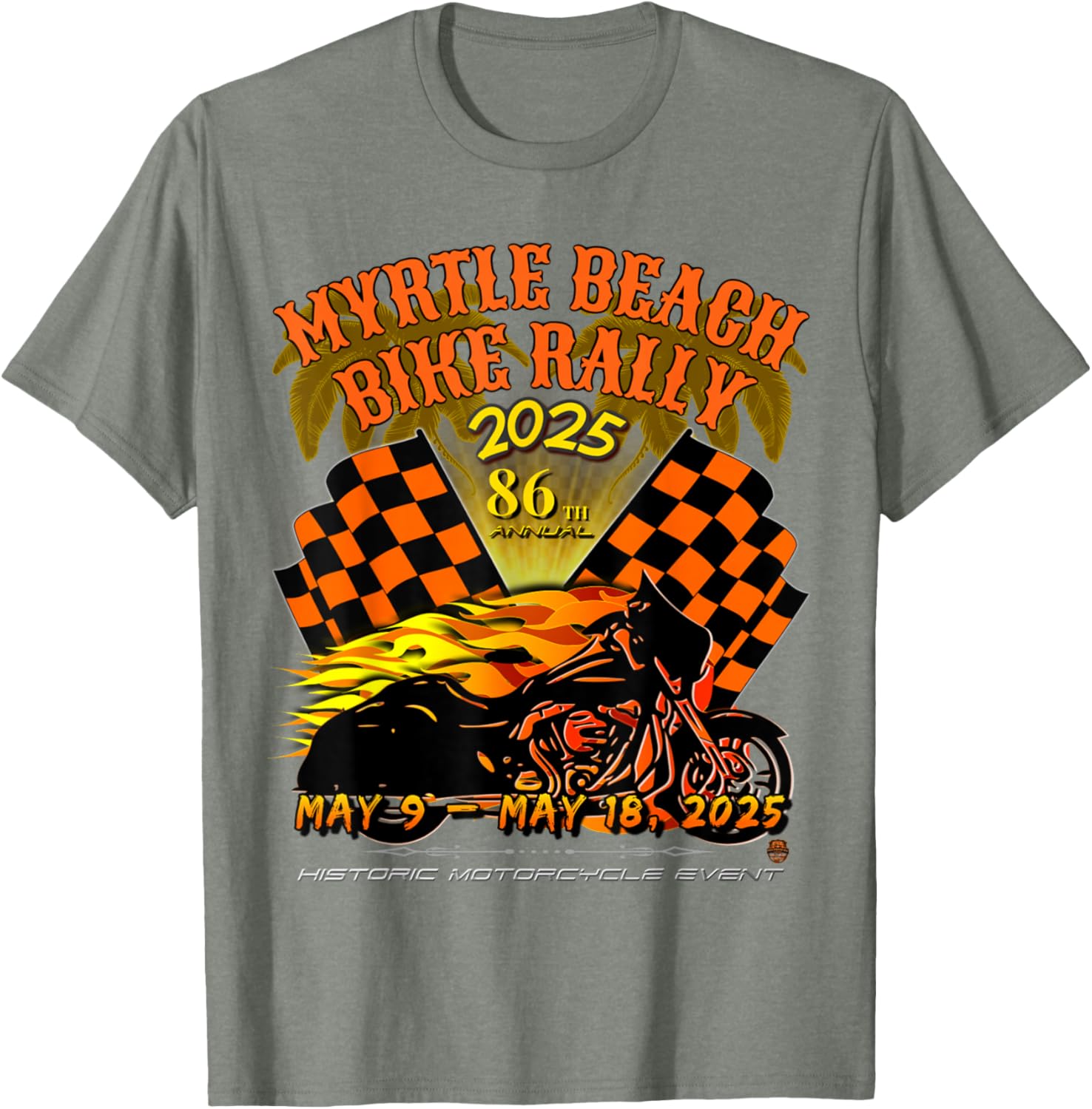 2025 Myrtle Beach Bike Rally Vintage Art T-Shirt for Classic Riders - 7