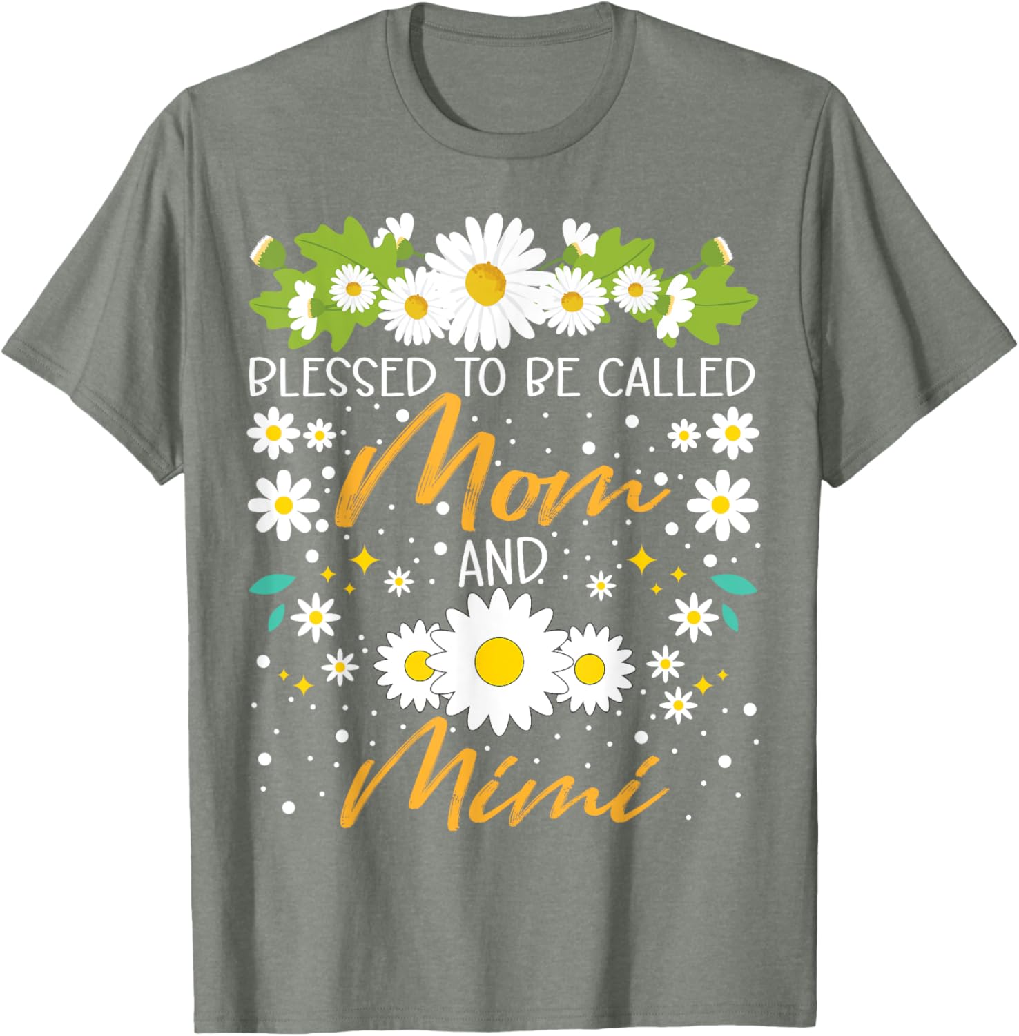 Blessed to Be Called Mom and Mimi Daisy Floral T-Shirt for Family Fun - 14