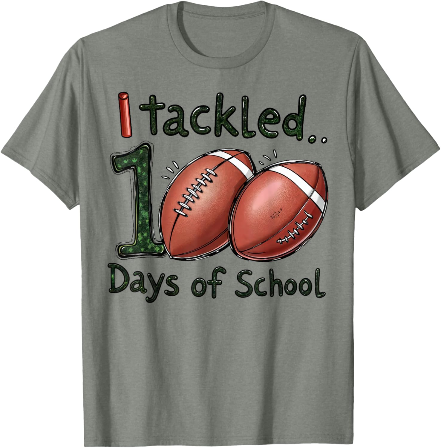 100 Days of School Football Boys T-Shirt for Celebrating Milestones - 5