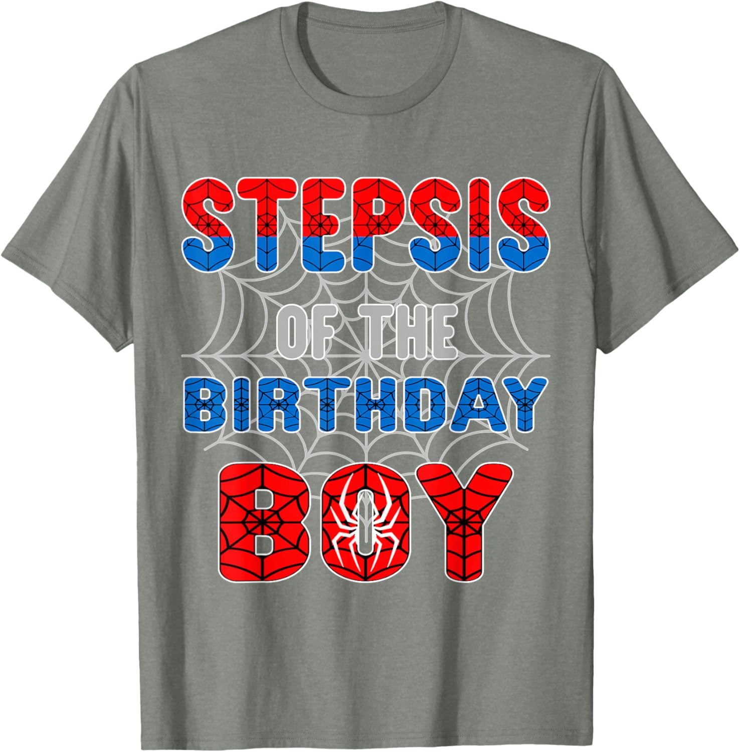 Spider Web Birthday Party T-Shirt for Step Sis of the Birthday Boy - 17