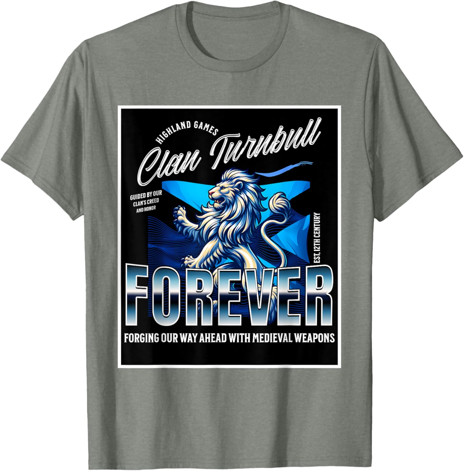 Clan Turnbull Strength and Honor Lion Roots T-Shirt for Family Pride - 10