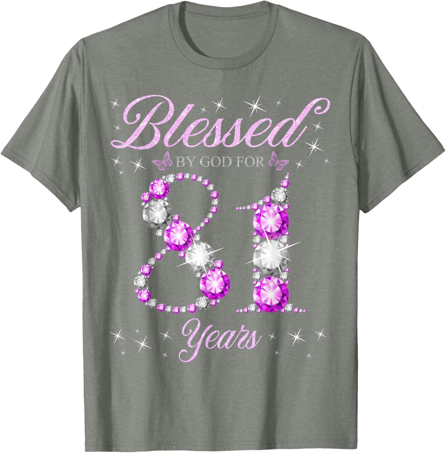 Blessed By God 81st Birthday T-Shirt for Celebrating 81 Years - 13