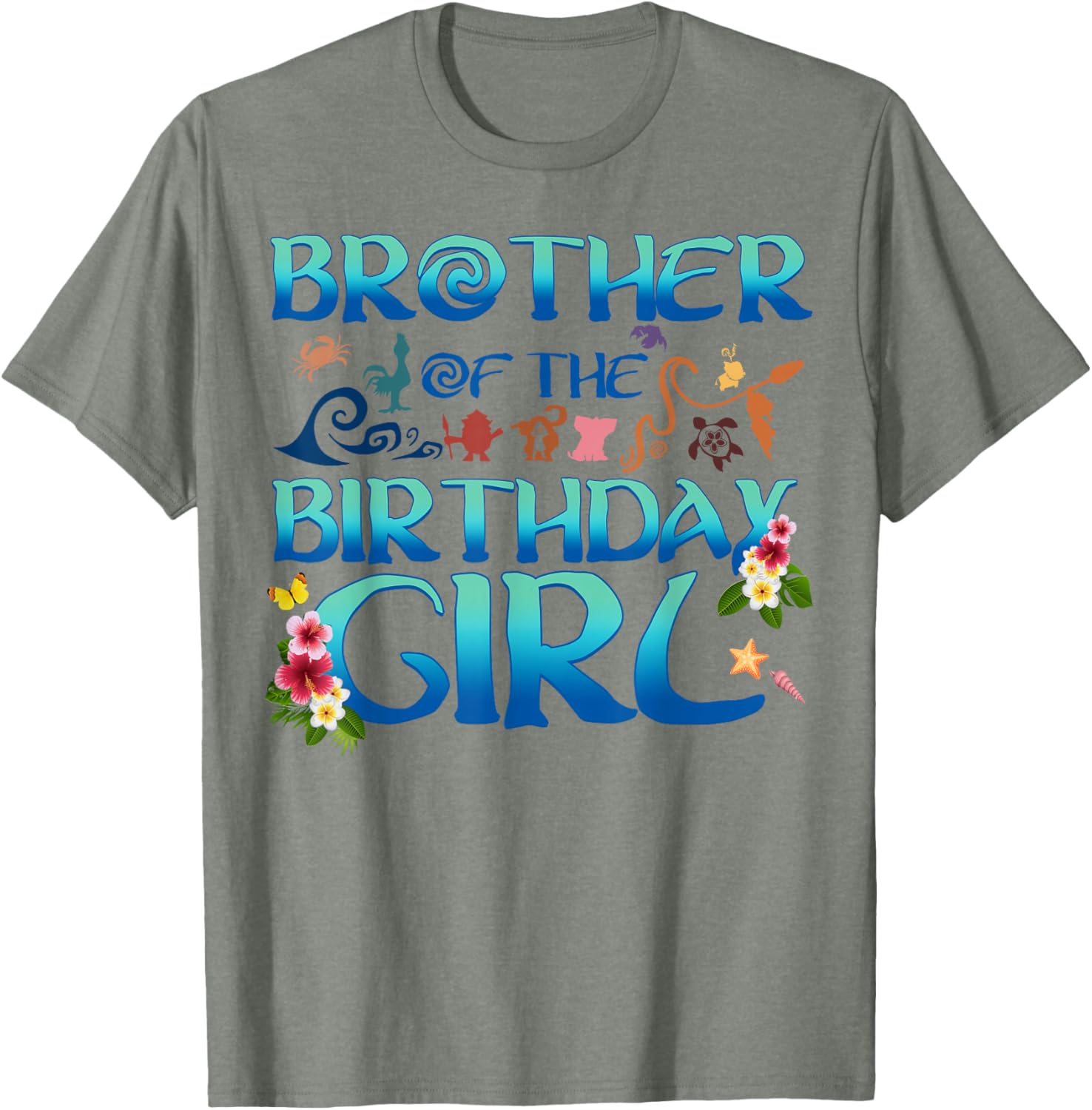 Brother of the Birthday Girl Cute Oceania Adventure Family T-Shirt - 11