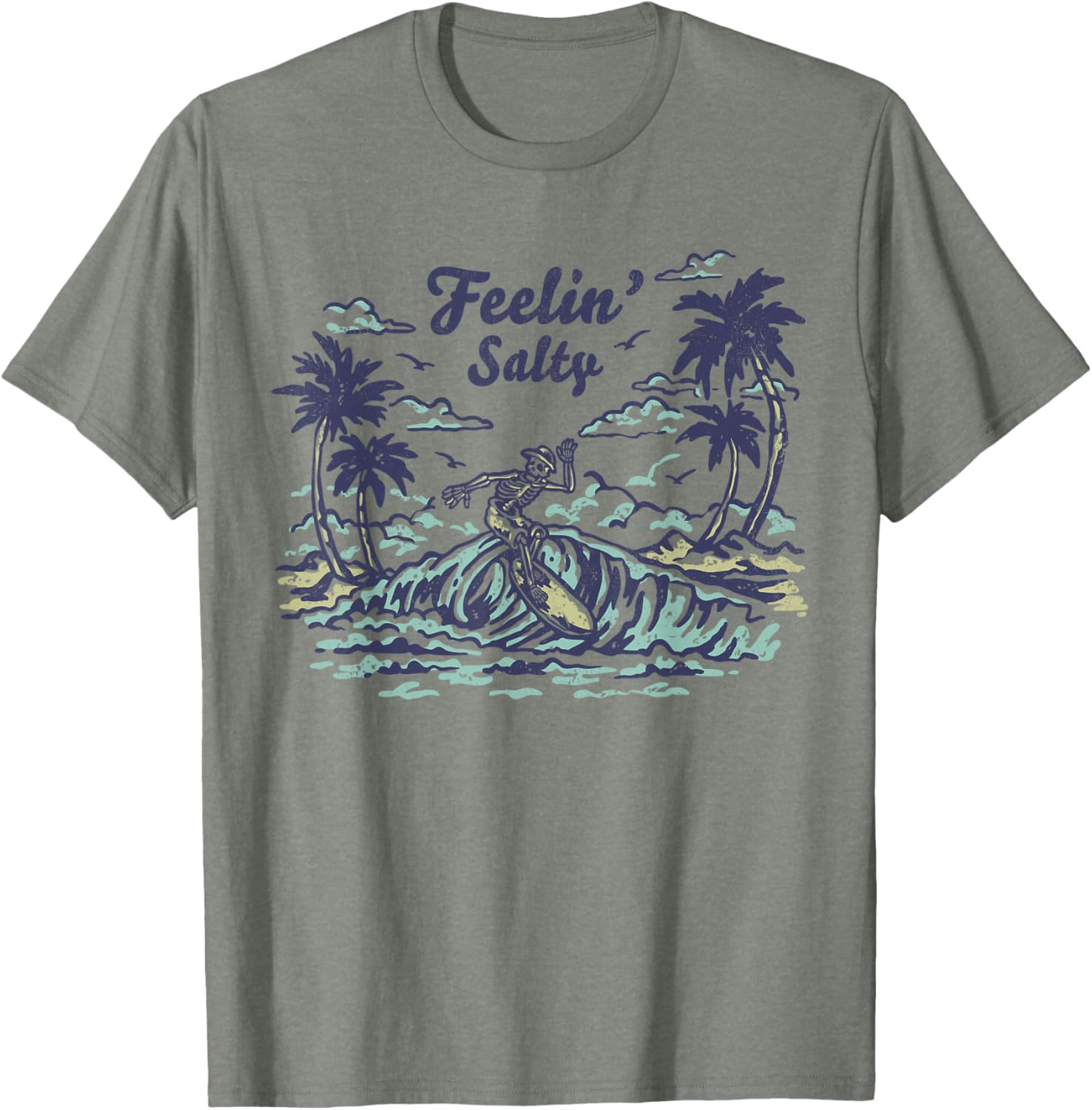 Vintage Wave Retro T-Shirt Feelin' Salty Summer Beach for Men & Women - 7