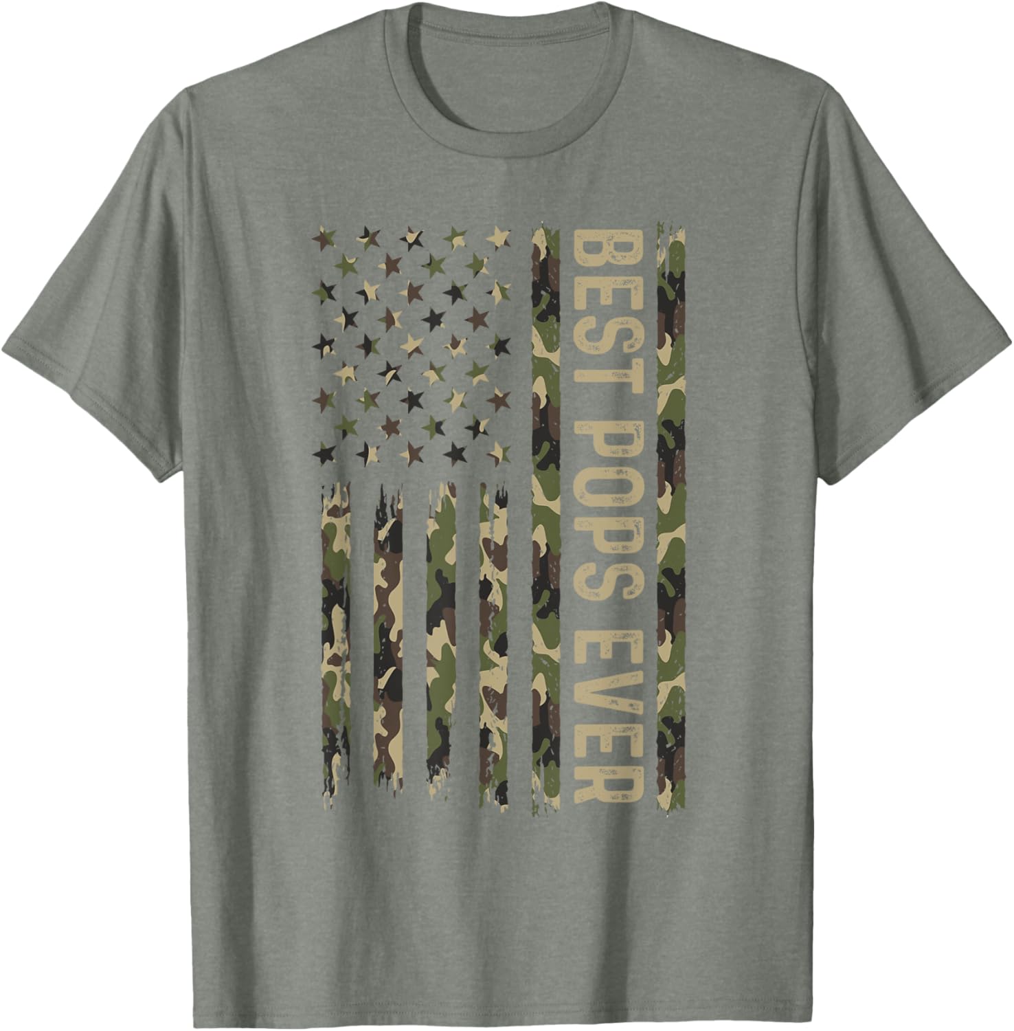 Best Pops Ever Camouflage Flag T-Shirt for Father's Day Gifts - 5