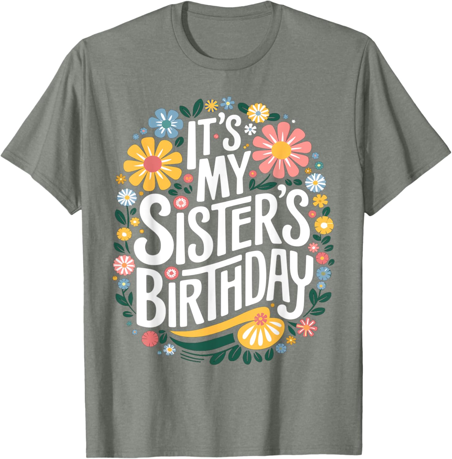 Colorful Floral T-Shirt for Sisters Birthday - Women and Kids Design - 19