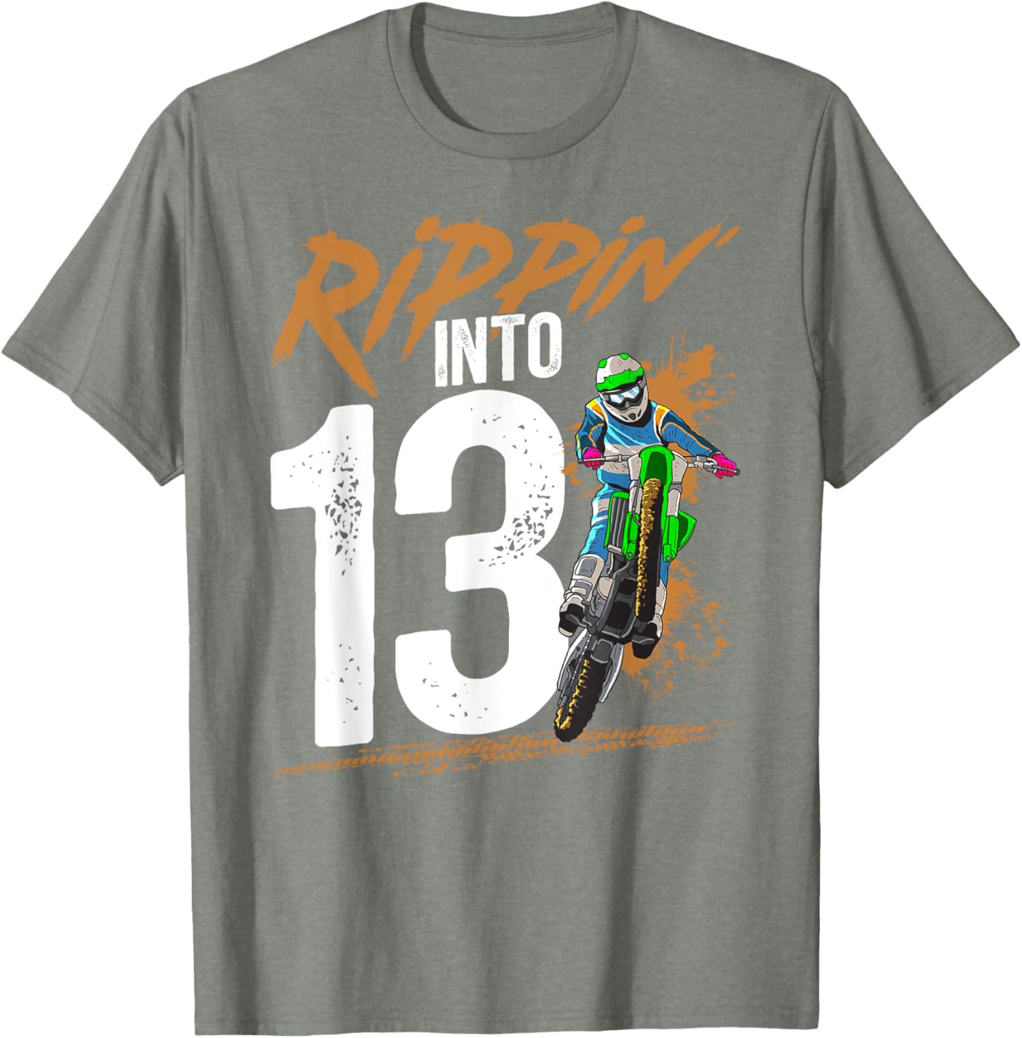 Cool 13th Dirt Bike Birthday Party T-Shirt for Young Bikers - 10