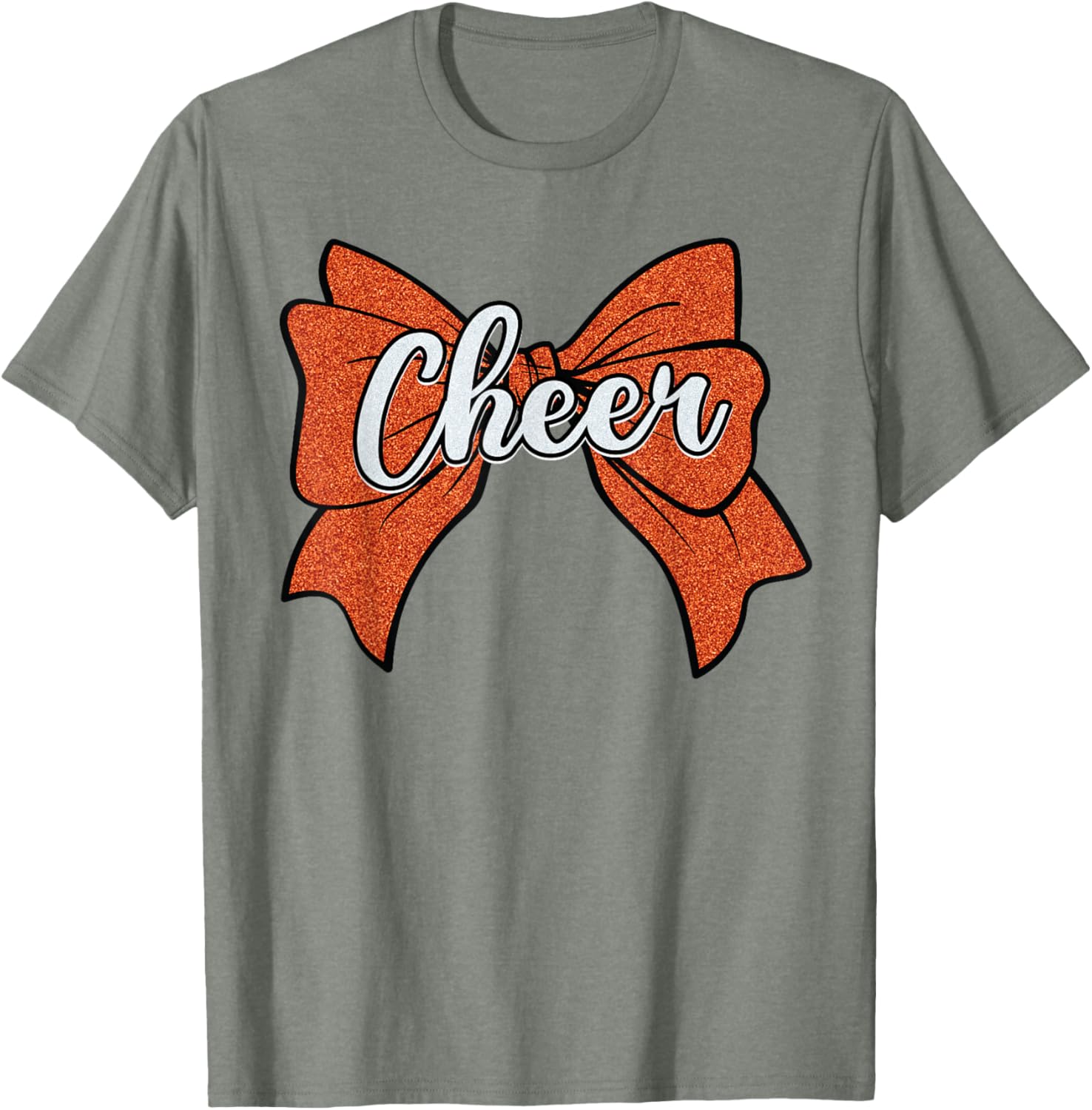 Coquette Orange Cheer Bow Sport T-Shirt for Cheerleaders and Fans - 8