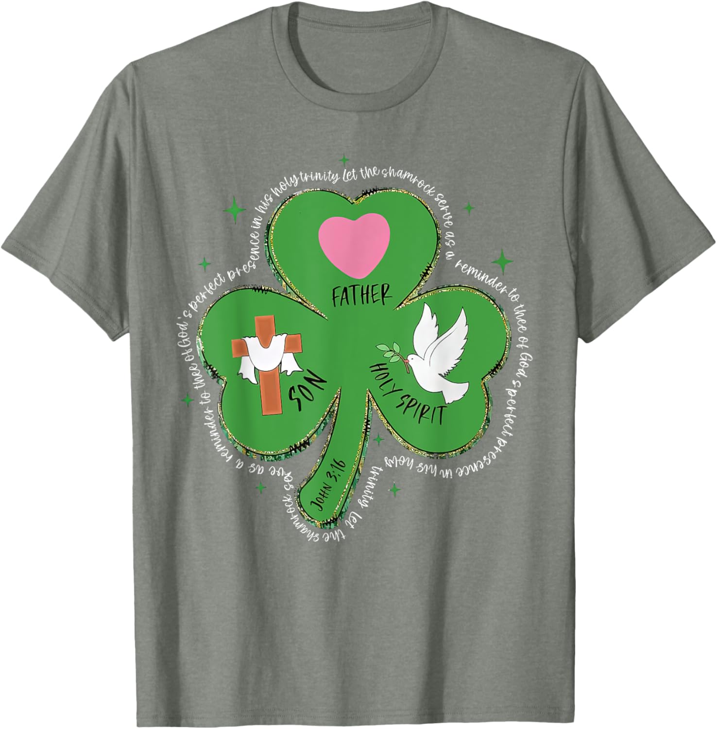 Shamrock Holy Trinity T-Shirt Father Son Holy Spirit Patrick Style - 15
