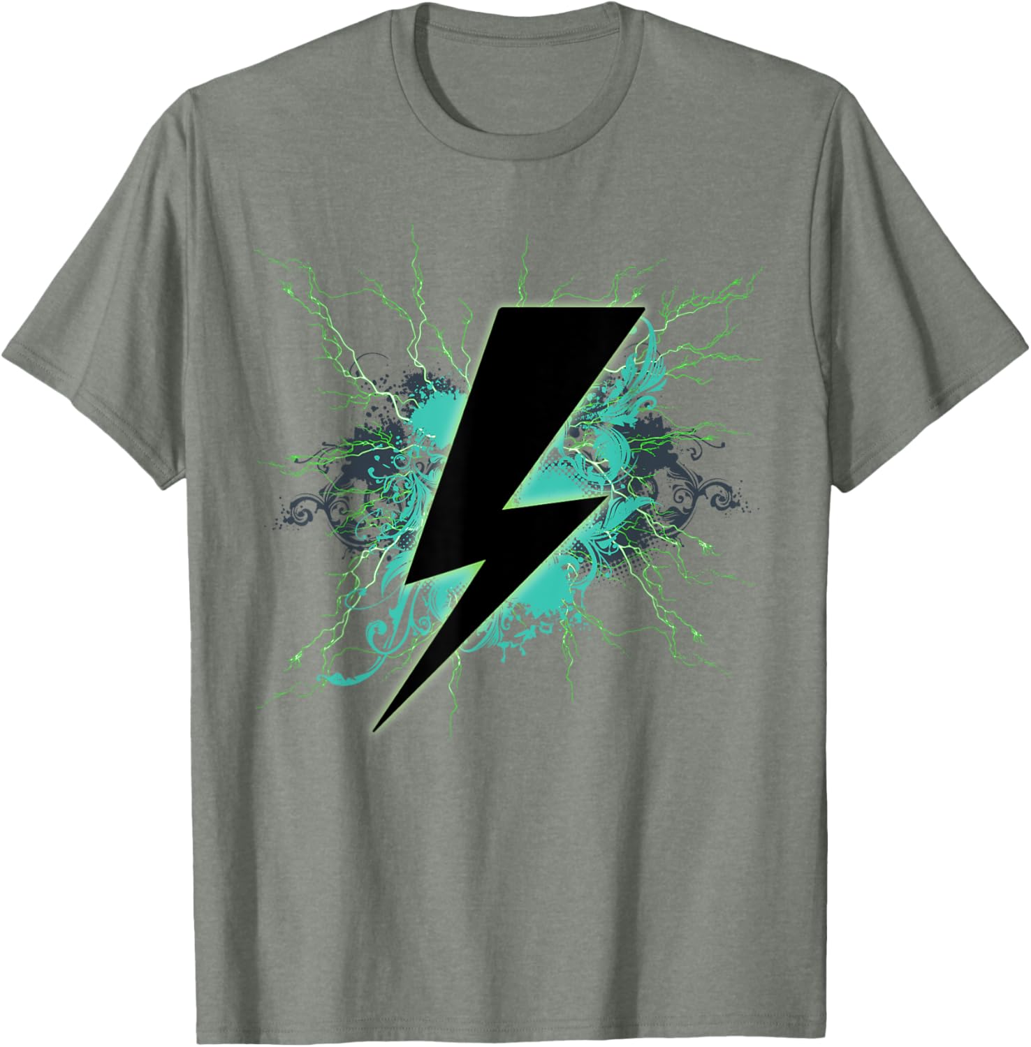 Black Lightning Bolt Green Thunderbolt T-Shirt for Bold Style Lovers - 4