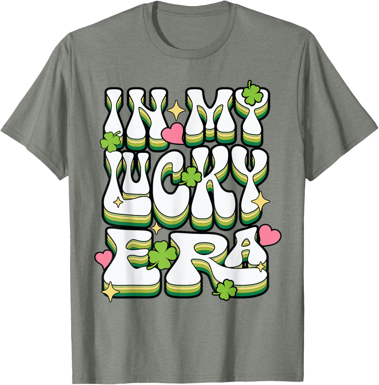St Patricks Day Lucky Era Funny Irish Shamrock Groovy T-Shirt - 12
