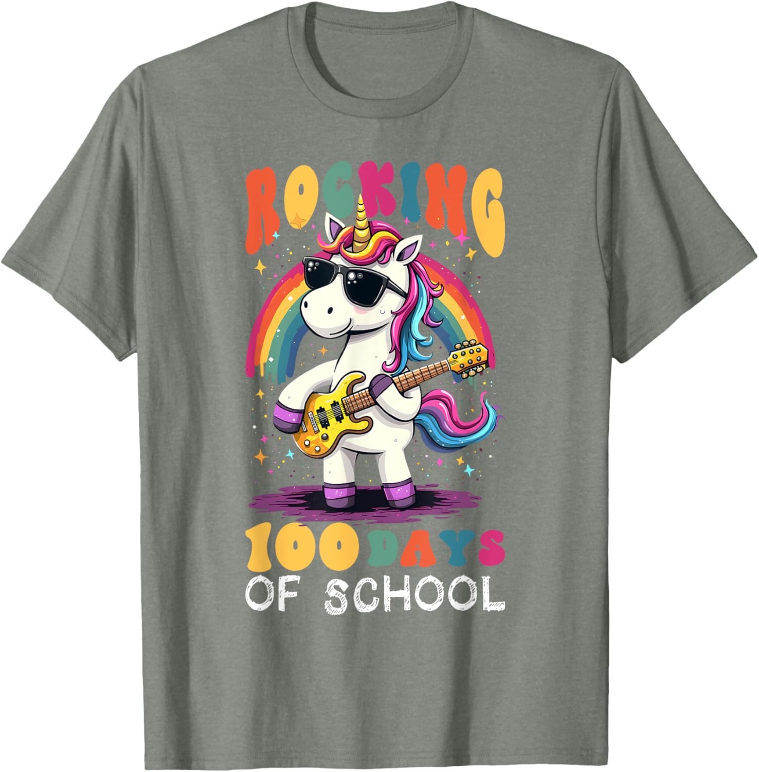 Unicorn 100 Days of School Teacher T-Shirt for Magical Celebrations - 11
