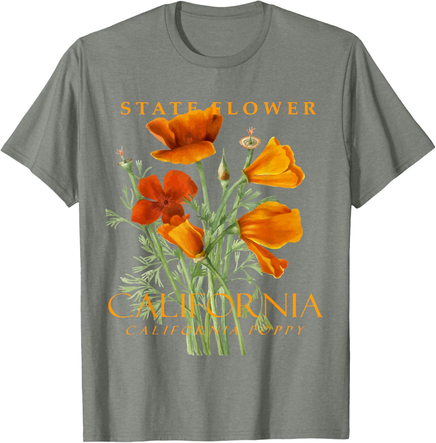 California Poppy T-Shirt for Nature Lovers - Stylish Floral Apparel - 6