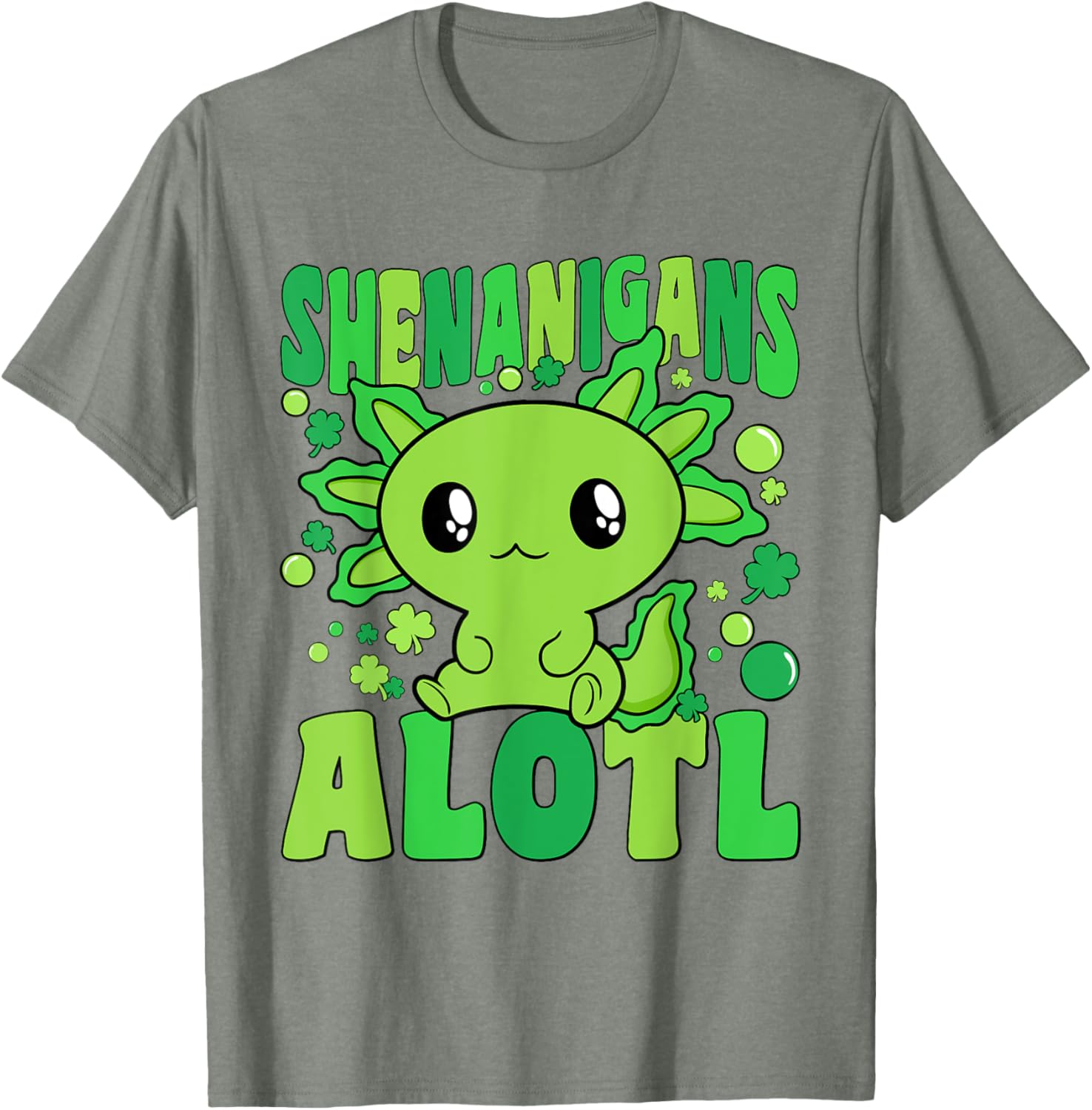Cute Axolotl St Patricks Day T-Shirt for Kids - Fun Alotl Design - 20