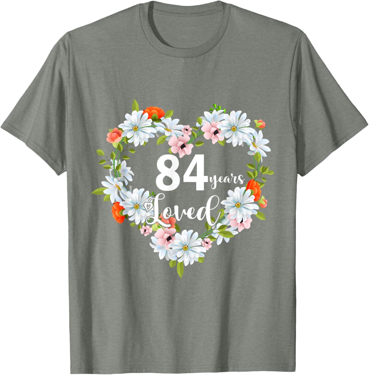 84th Birthday Gift T-Shirt for Women - 84 Years Loved 1941 Design - 18