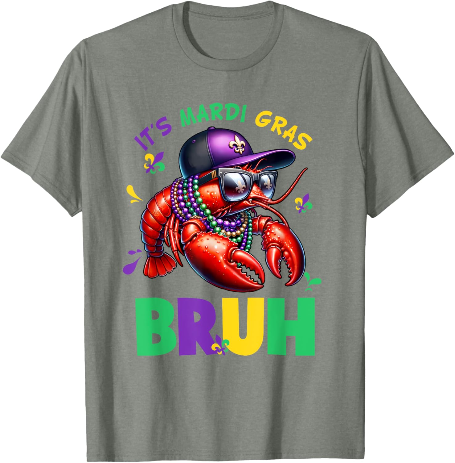 Cute Bruh Mardi Gras Crawfish T-Shirt for Kids - Fun Festival Fashion - 13