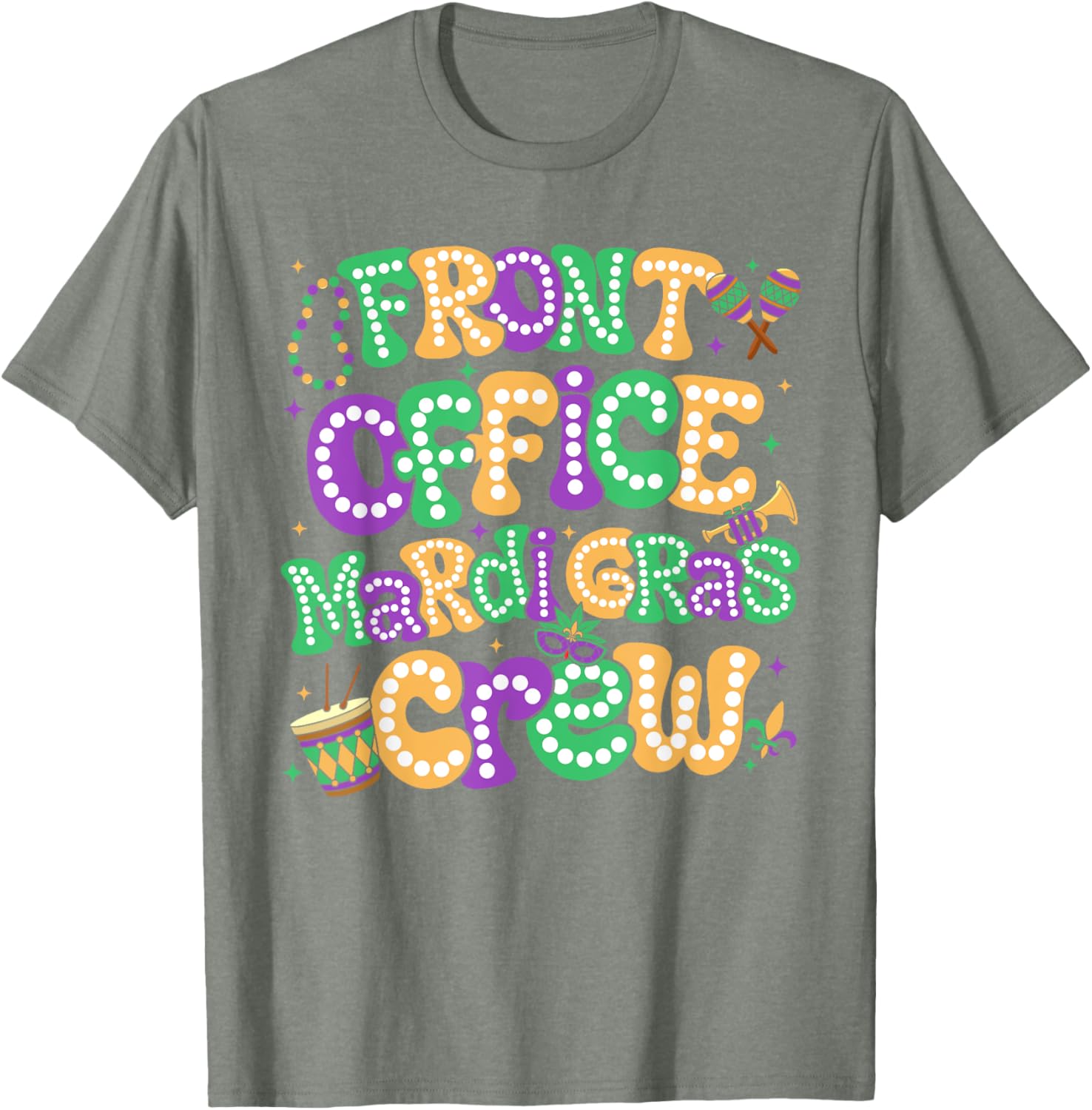 Celebrate Mardi Gras with Front Office Crew Staff Carnival T-Shirt - 13