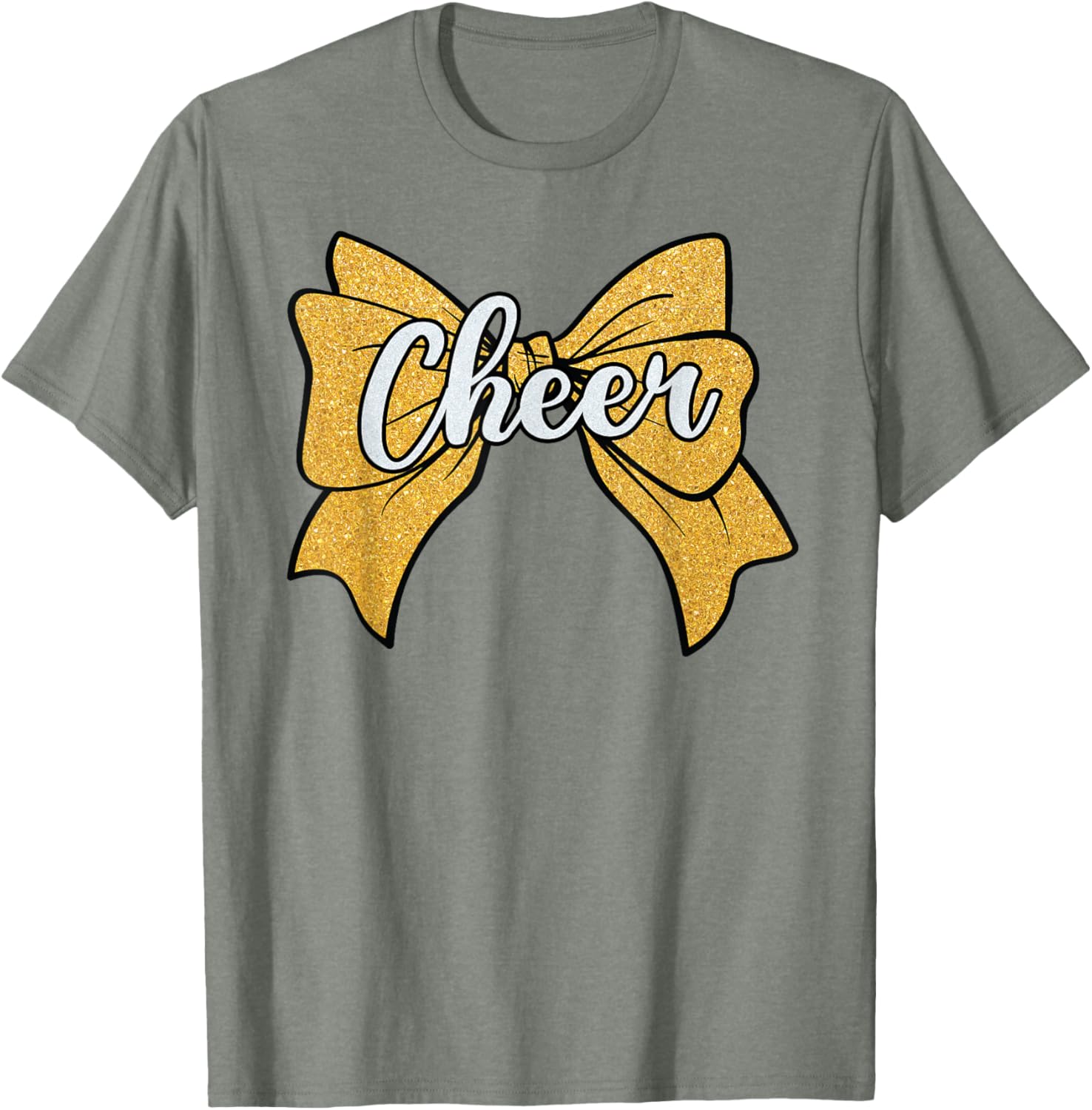 Coquette Yellow Cheerleader T-Shirt with Cheer Bow for Sport Fans - 16