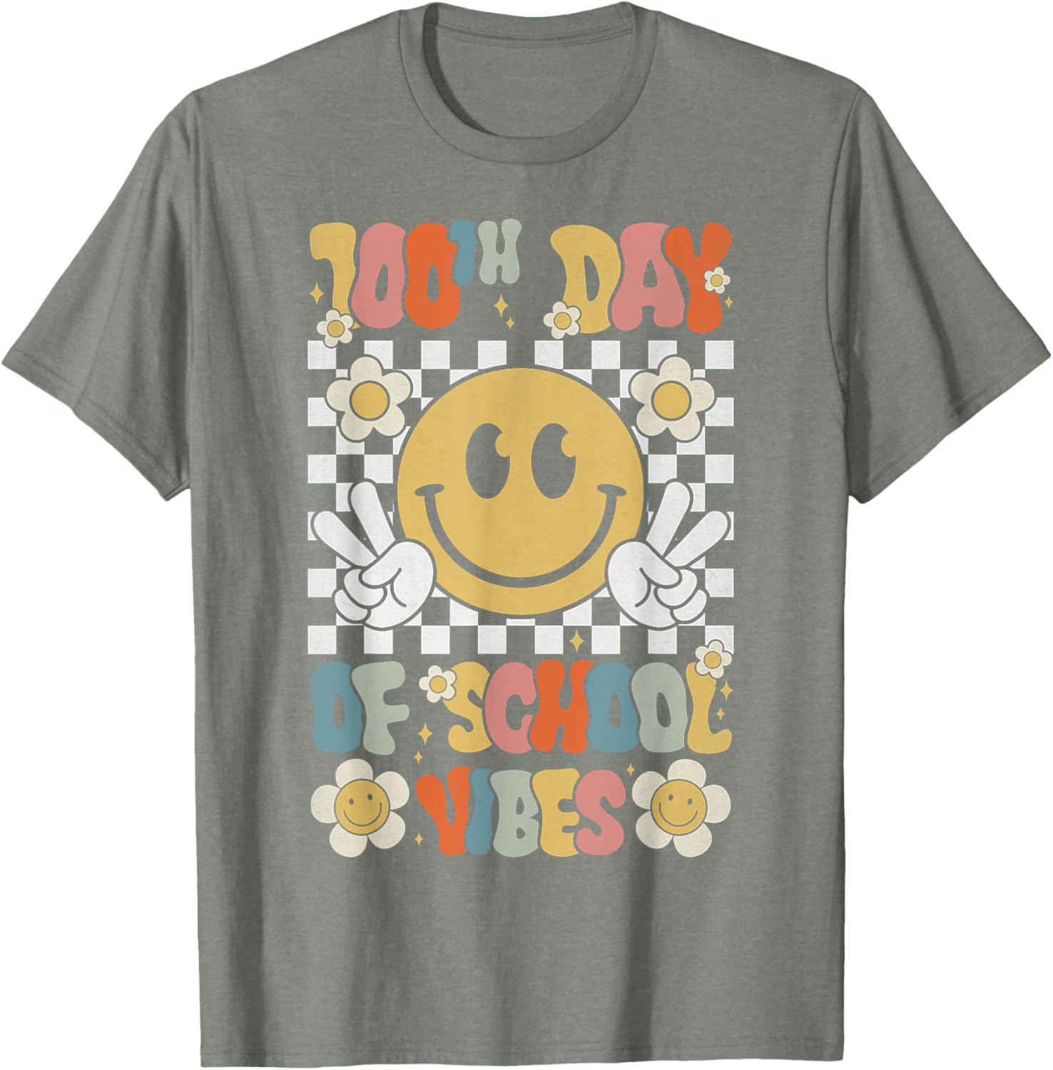 Cute 100th Day of School Smile Face T-Shirt for Kids Celebration - 7