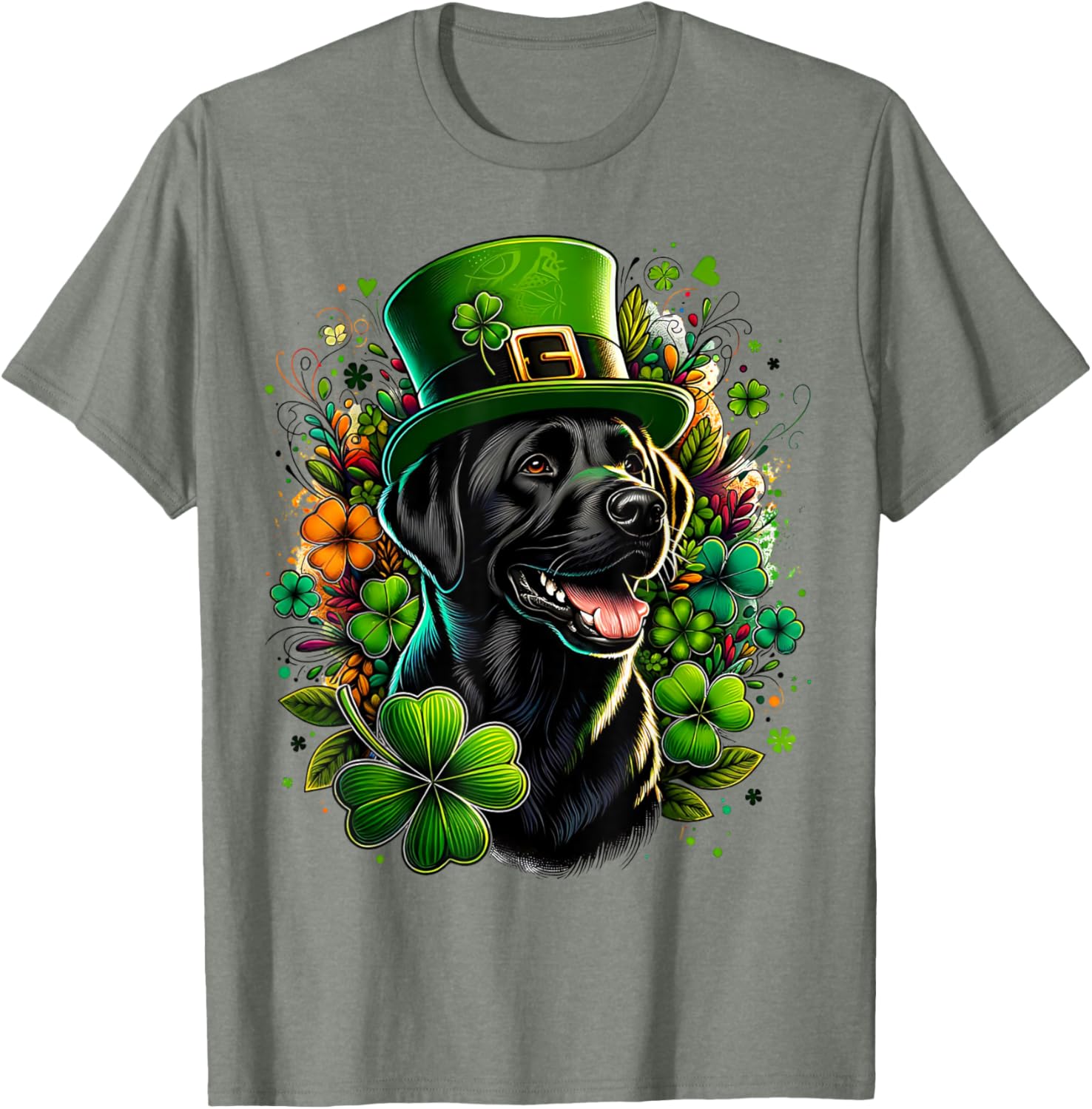 Black Labrador Retriever St Patricks Day T-Shirt for Family Fun - 14