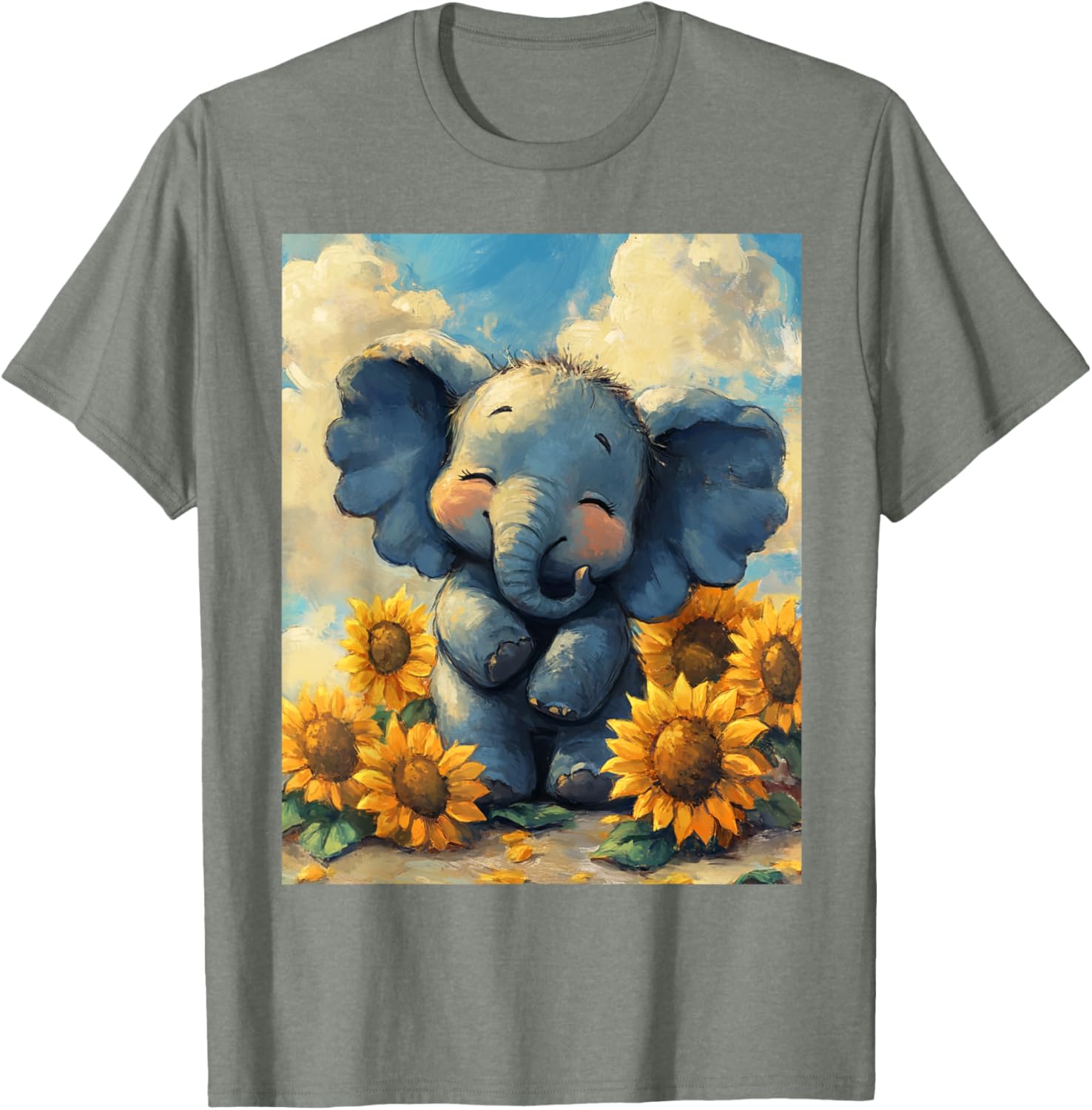 Adorable Sunflower Elephant T-Shirt for Kids - Perfect for Boys and Girls - 25