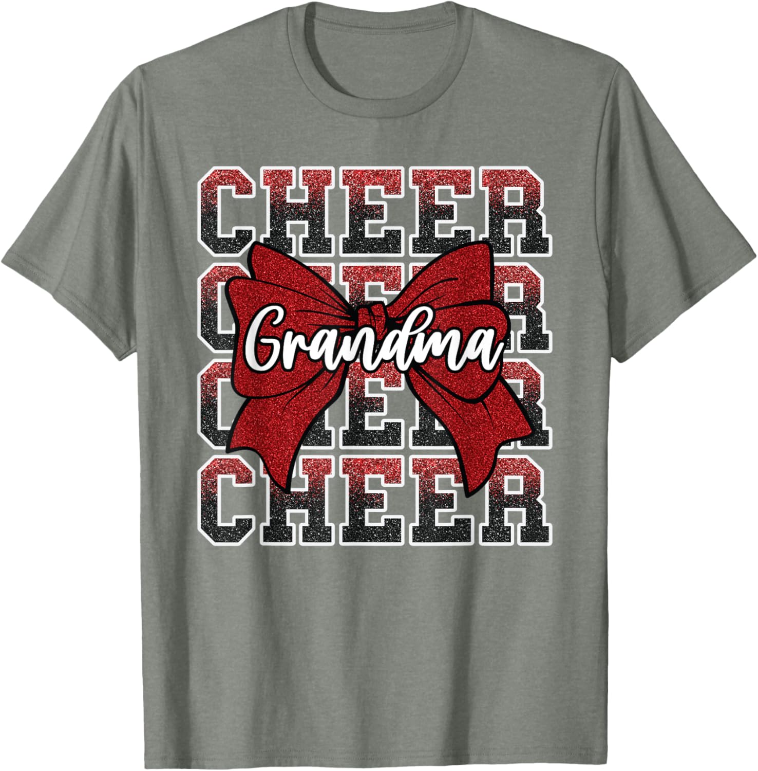Cheer G-Ma Grandma Cheerleader Red T-Shirt for Cheer Fans and Family - 19