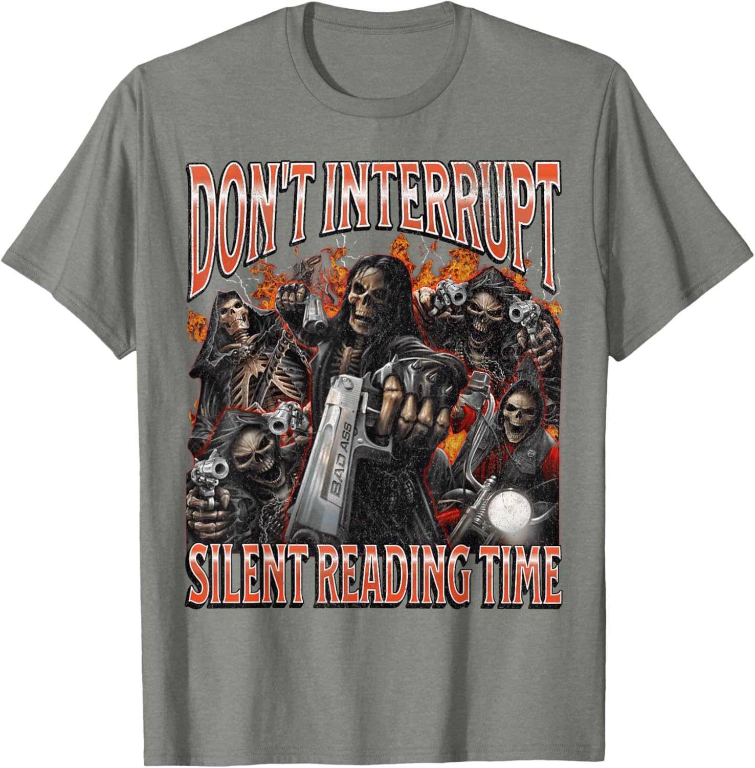 Funny Skeleton Meme T-Shirt Perfect for Silent Reading Time Lovers - 27
