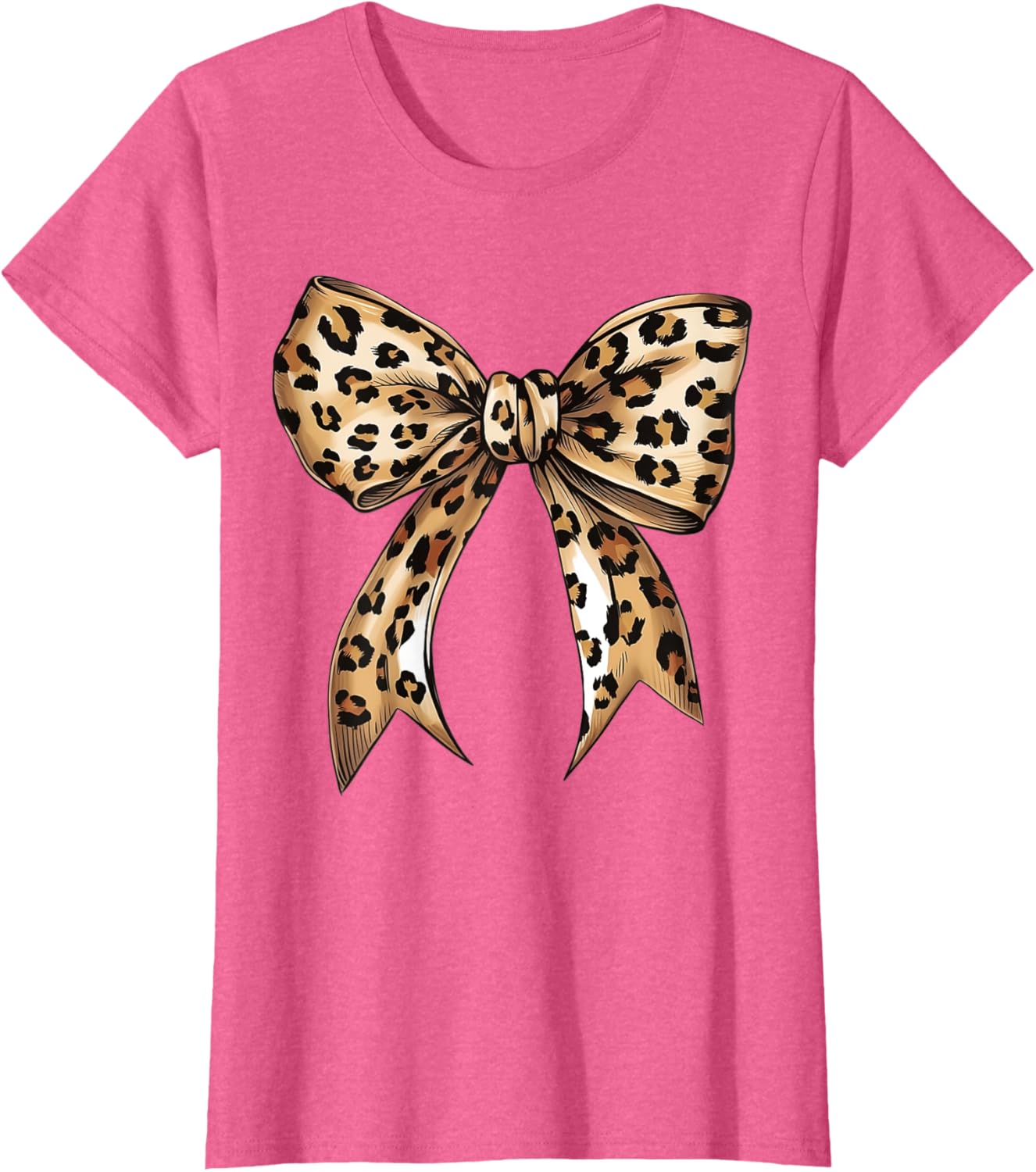 Stylish Leopard Print Croquette Bow T-Shirt for Trendy Fashion Lovers - 19