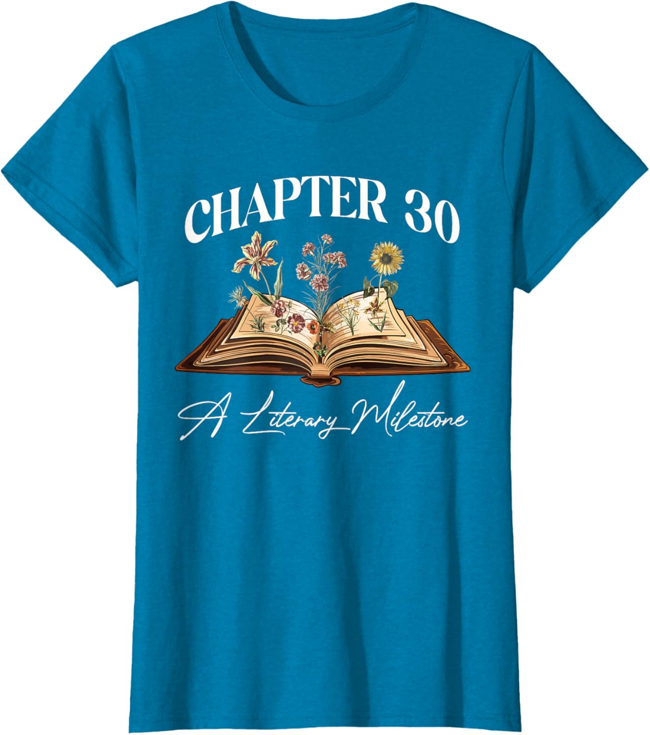Wildflower Book Lover 30th Birthday T-Shirt for Nature Enthusiasts - 5