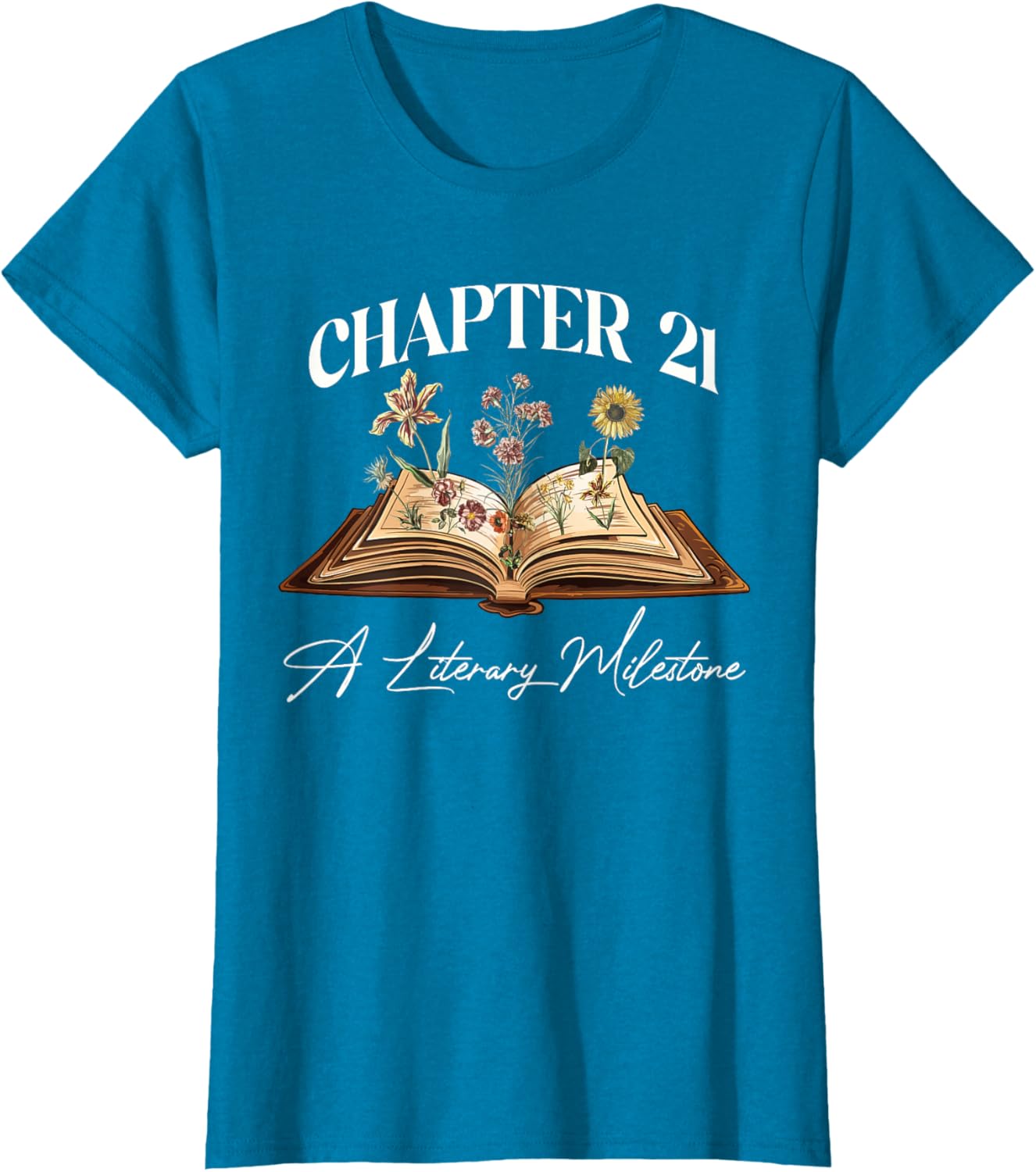 21st Birthday Wildflower T-Shirt for Book Lovers - Perfect Gift Idea - 4