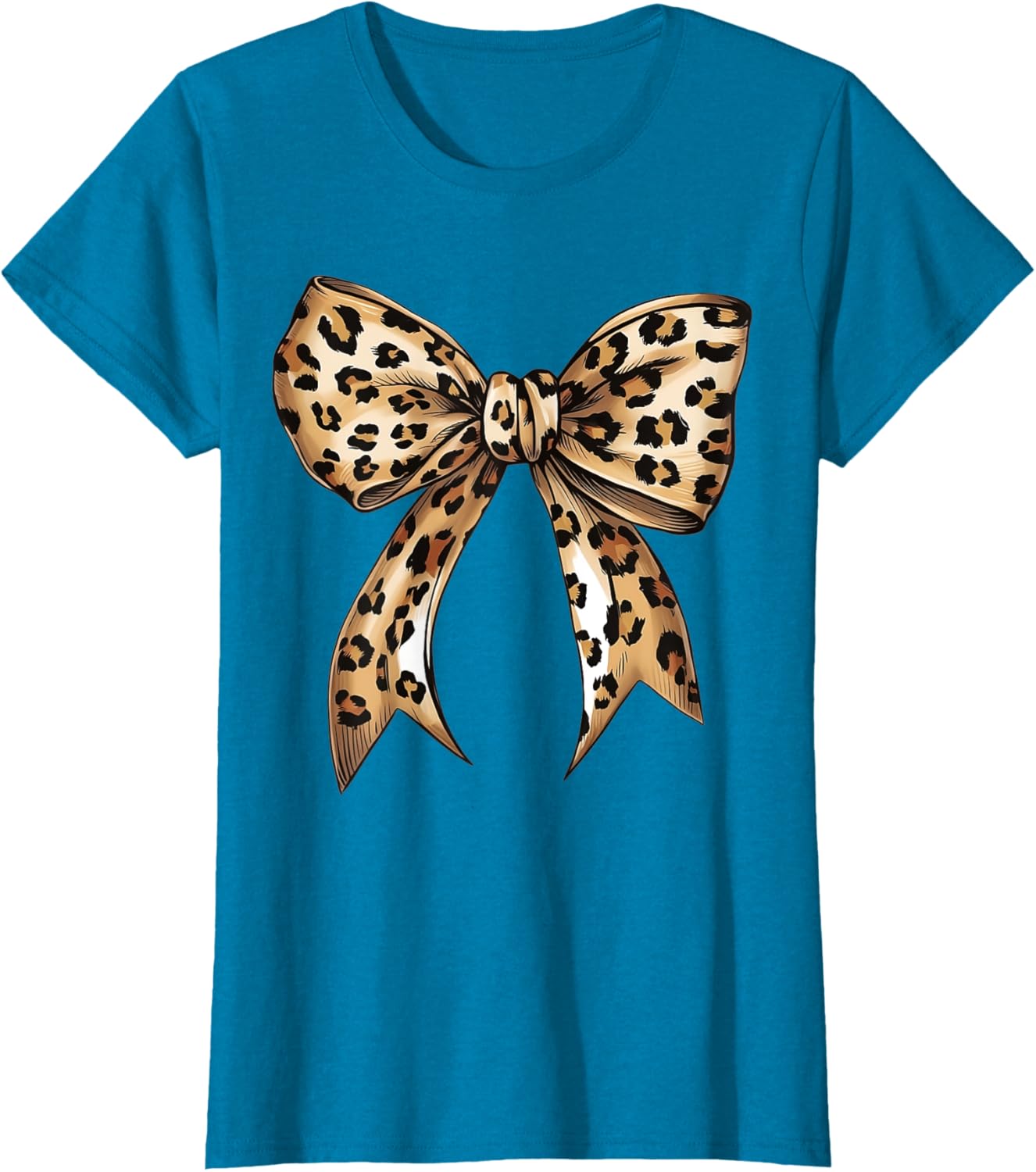 Stylish Leopard Print Croquette Bow T-Shirt for Trendy Fashion Lovers - 17