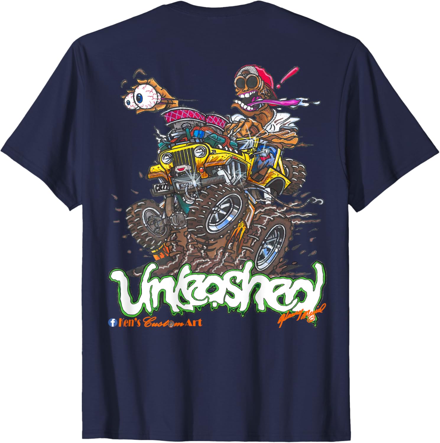 CJ Crazy Eyed Monster Unleashed Hot Rod T-Shirt for Fun Style - 1