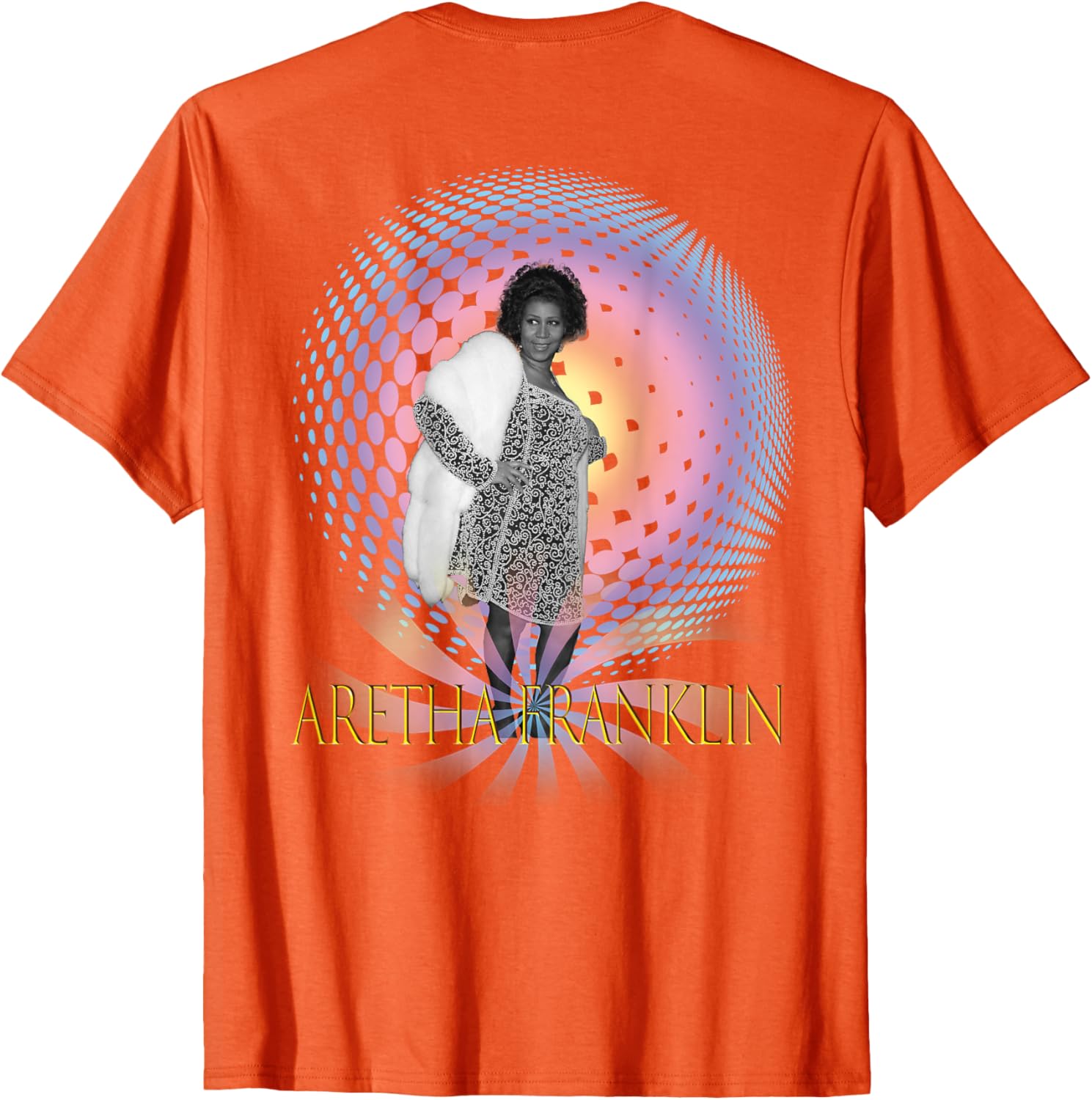 Aretha Franklin Back Printed T-Shirt for Music Lovers and Fans - 3