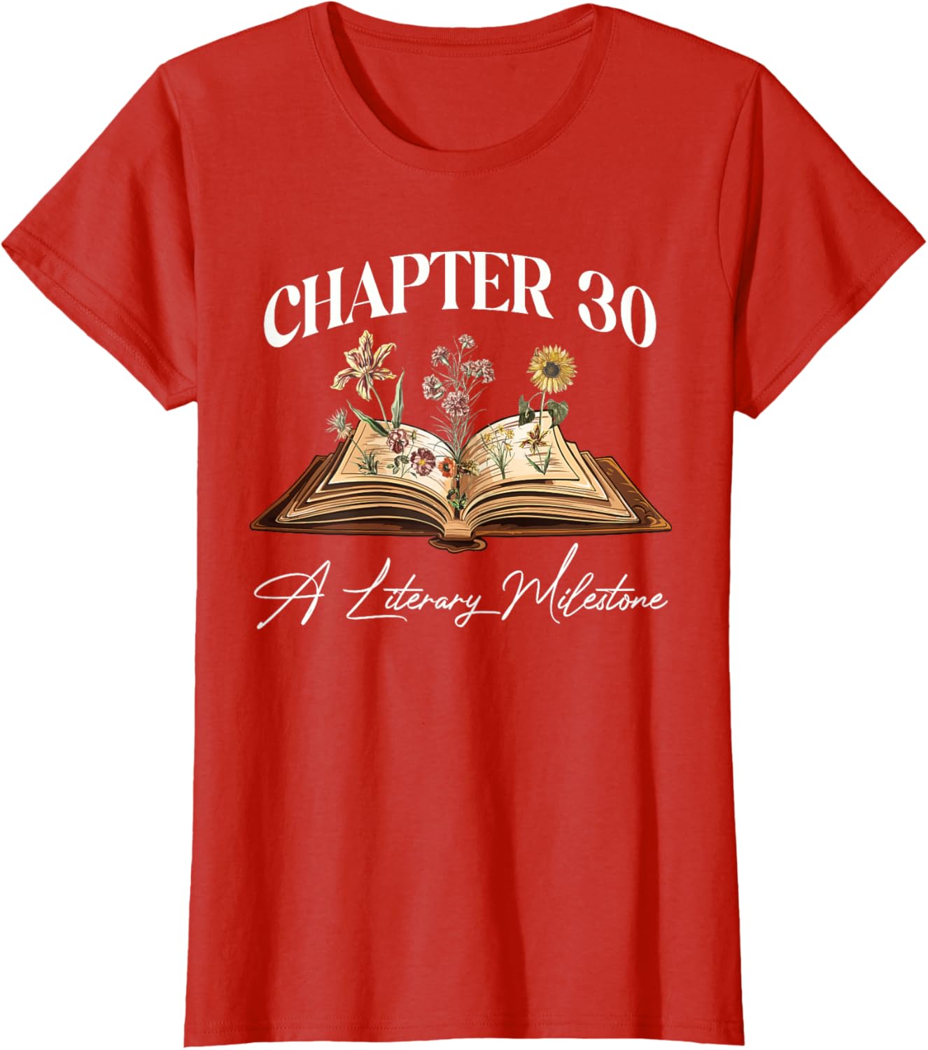 Wildflower Book Lover 30th Birthday T-Shirt for Nature Enthusiasts - 3