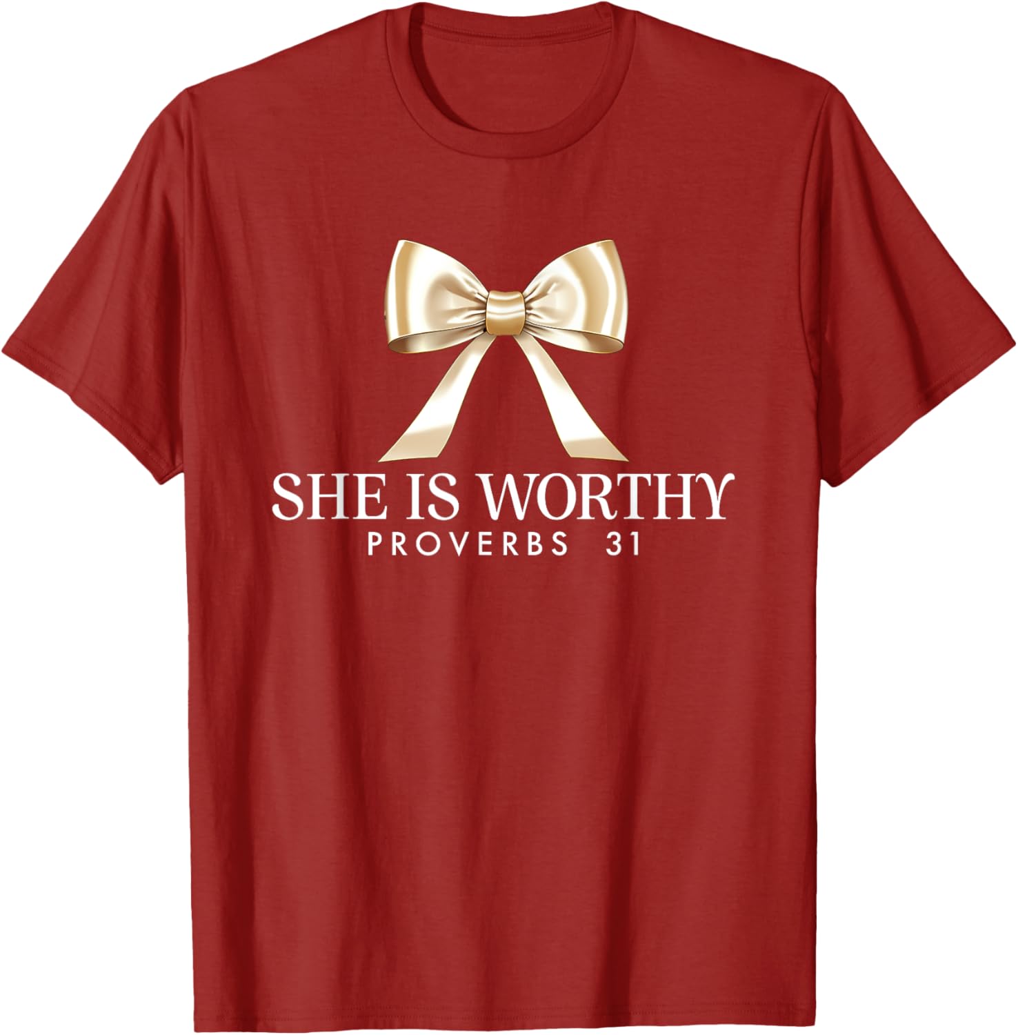 She Is Worthy Proverbs 31 Faith T-Shirt for Women - Inspirational Apparel - 2