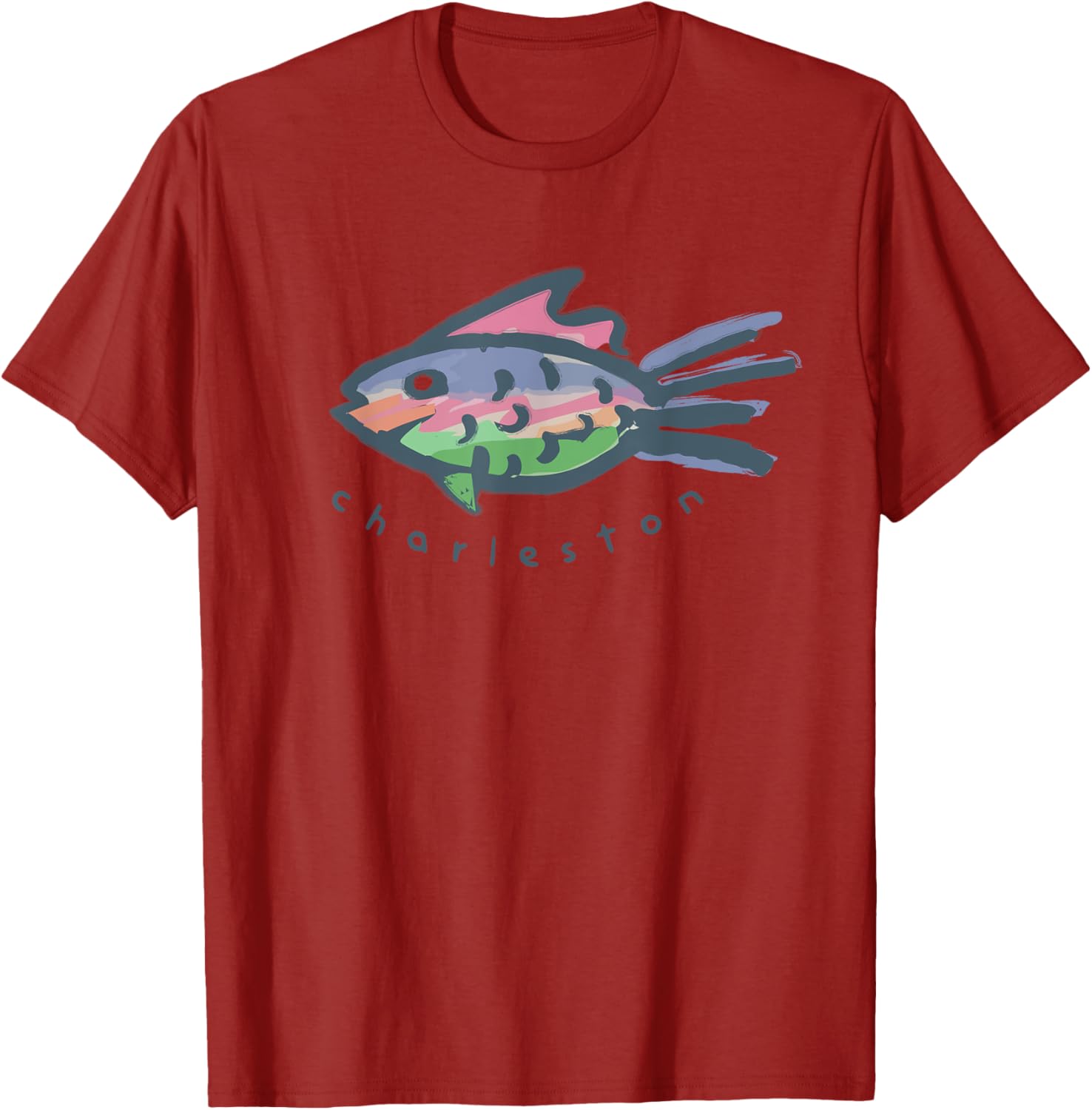 Charleston SC Tropical Fish Graphic T-Shirt for Fun Beach Vibes - 4