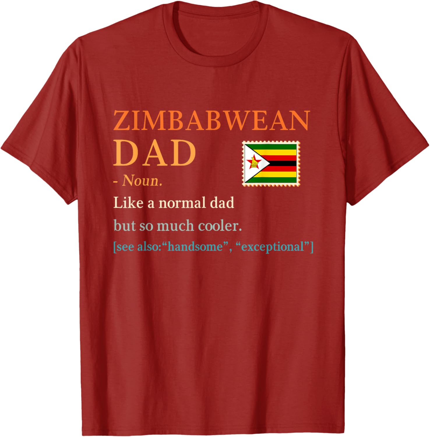 Zimbabwean Dad Definition T-Shirt with Flag for Father's Day Gift - 5