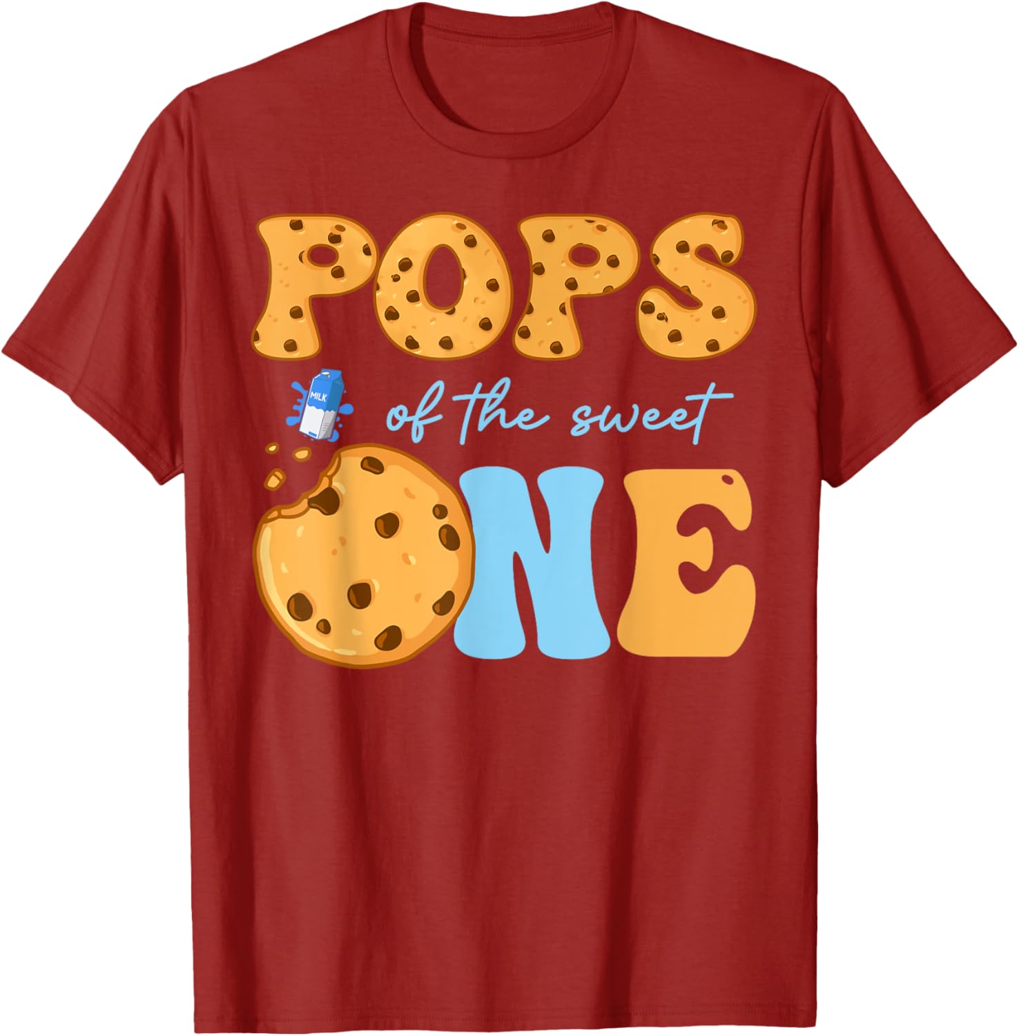 Cute Cookies and Milk Birthday Party T-Shirt for Kids and Teens - 10