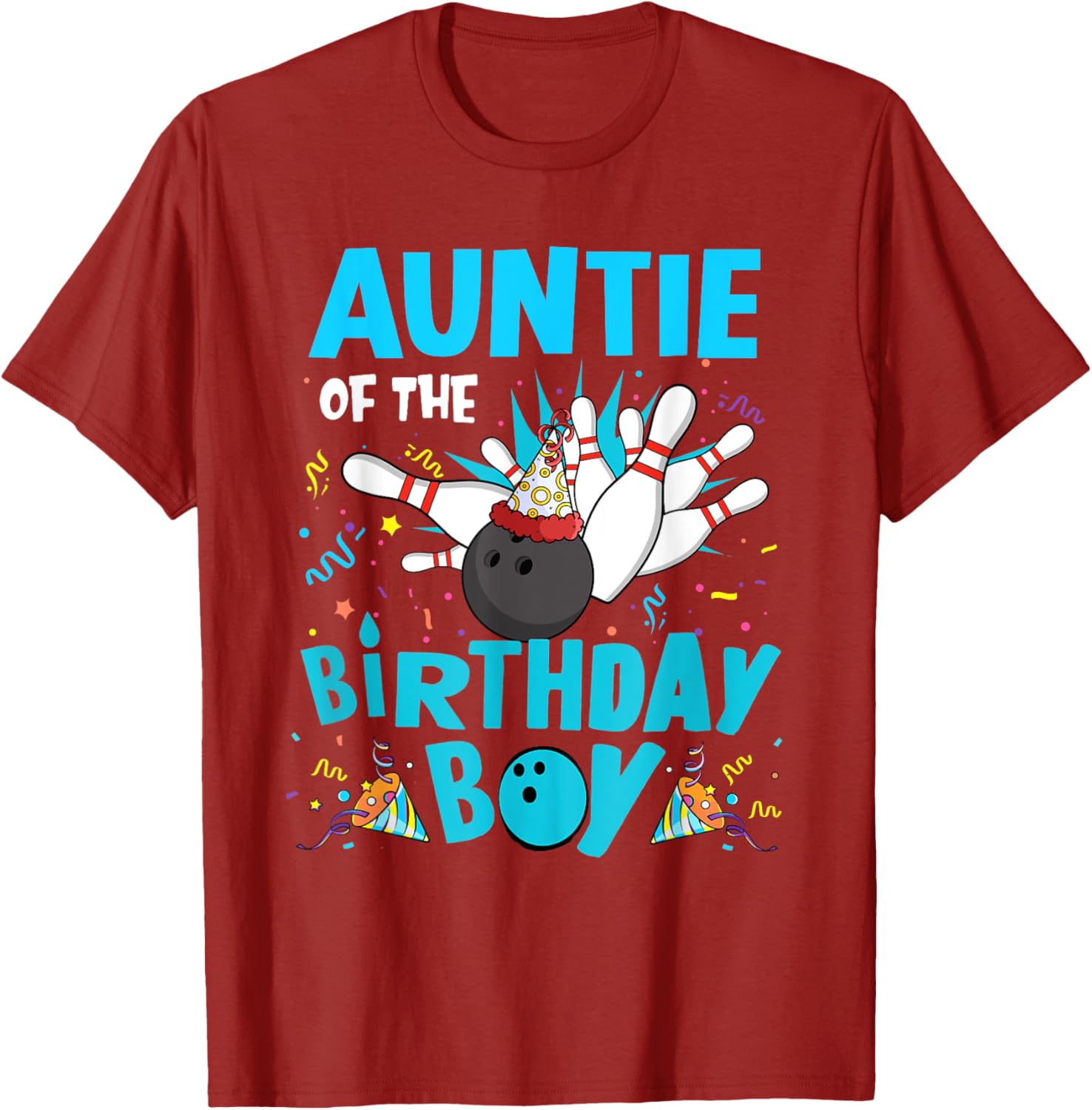 Auntie of the Birthday Boy Bowling T-Shirt for Family Fun Matching Outfits - 25